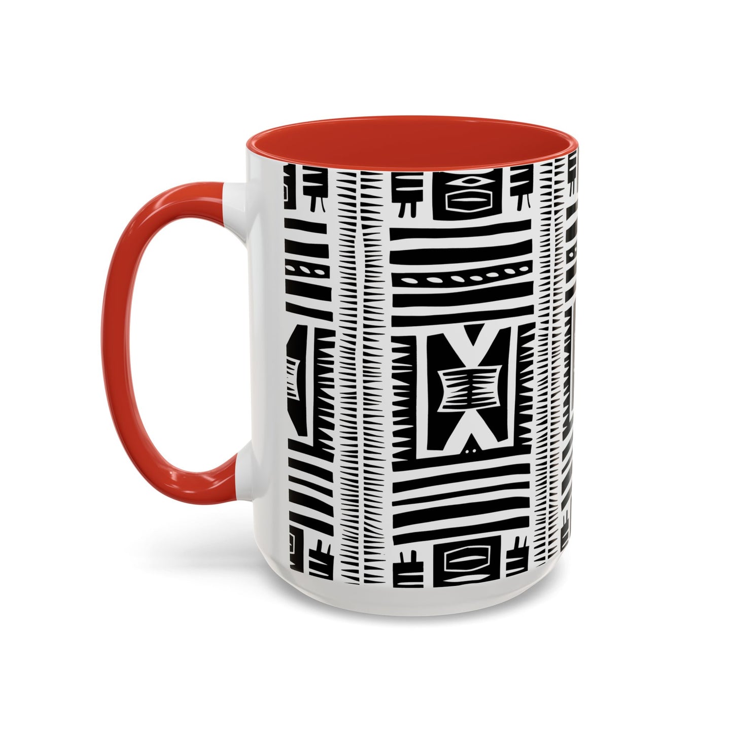 Boho Chic Accent Coffee Mug - Unique Black and White Design, Perfect Gift for Her, Modern Home Decor, Coffee Lover, Tea Enthusiast