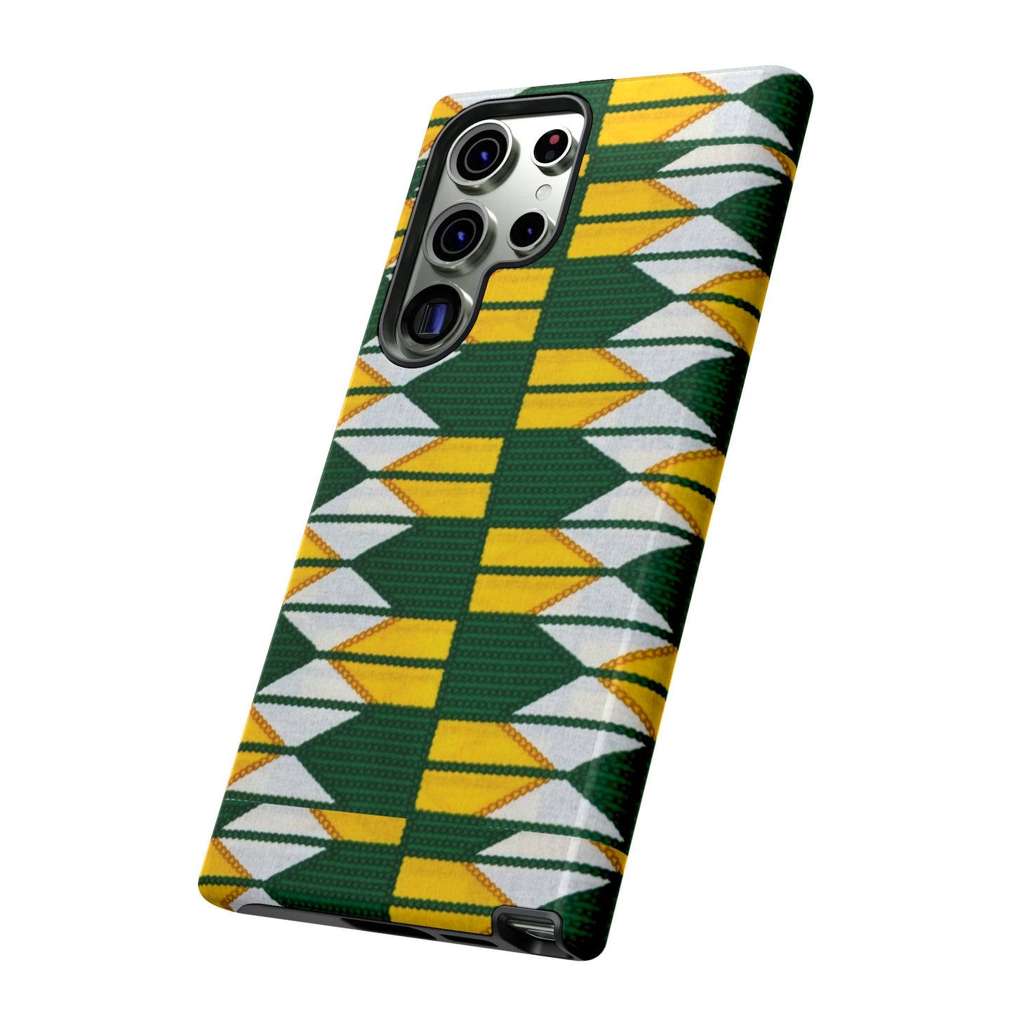 Green Yellow White Ankara Samsung Tough Cases | African Samsung Case | Afrocentric Samsung Case | Ankara Samsung Phone Case