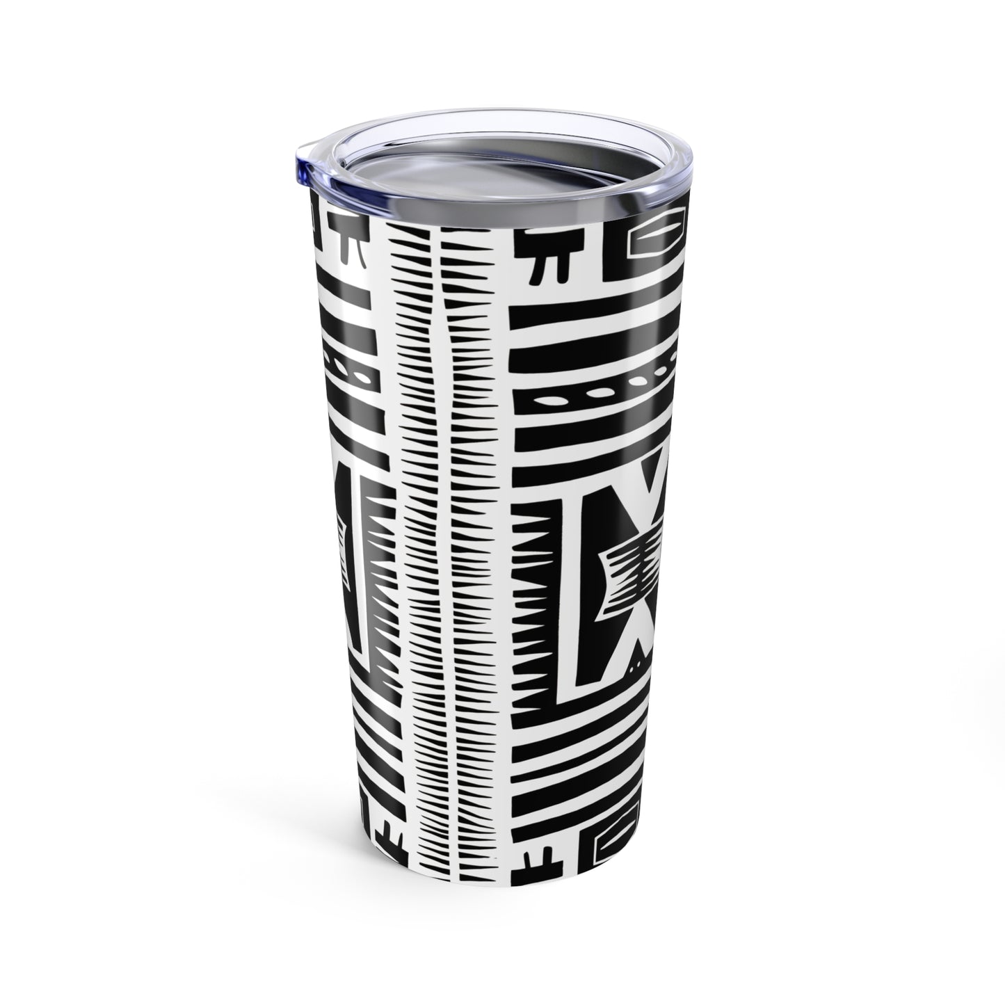 Trendy Black and White 20oz Tumbler - Unique Geometric Drinkware, Perfect for Travel, Gifts, and Home Decor