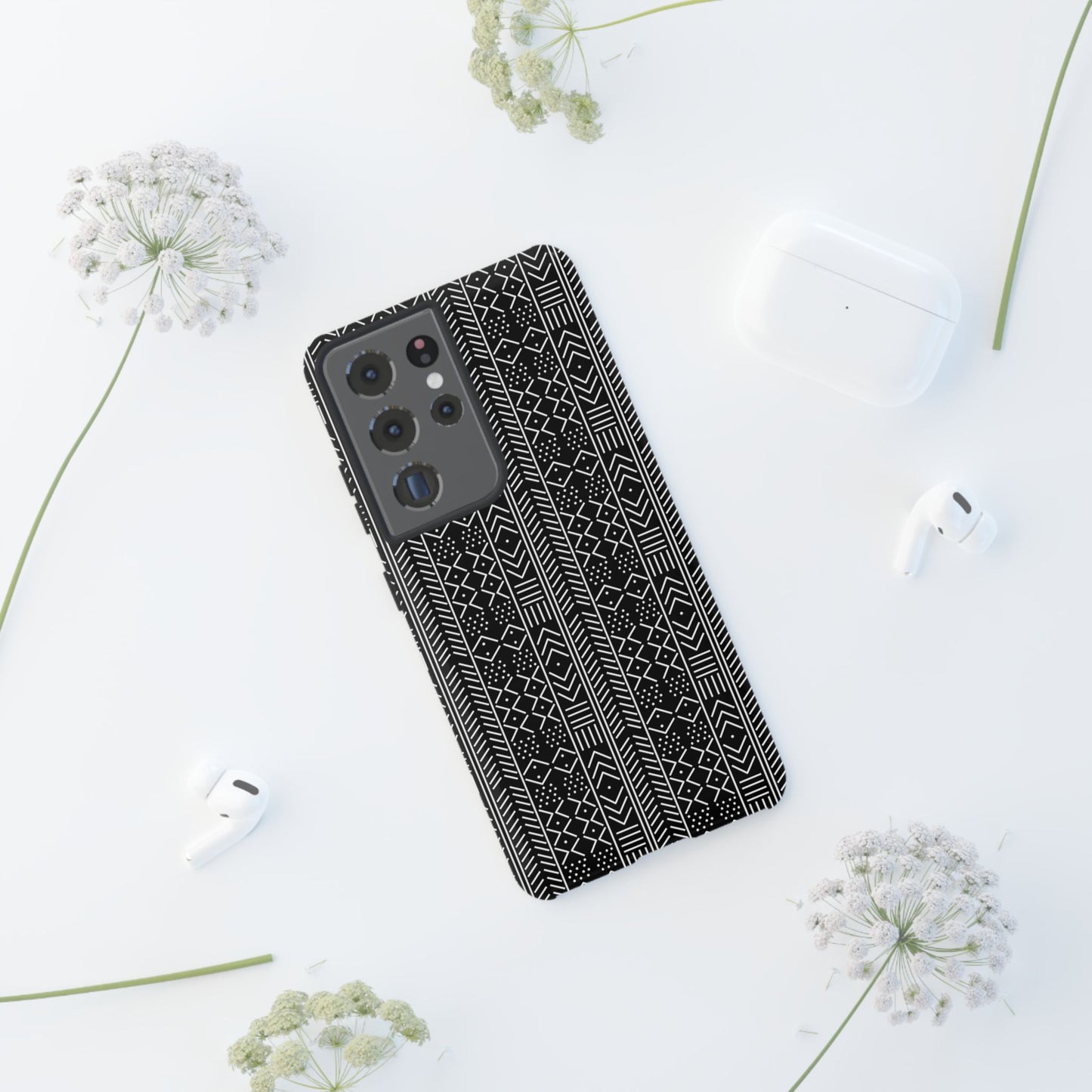 Black & White Mudcloth Samsung Tough Cases | African Samsung Case | Afrocentric Samsung Case