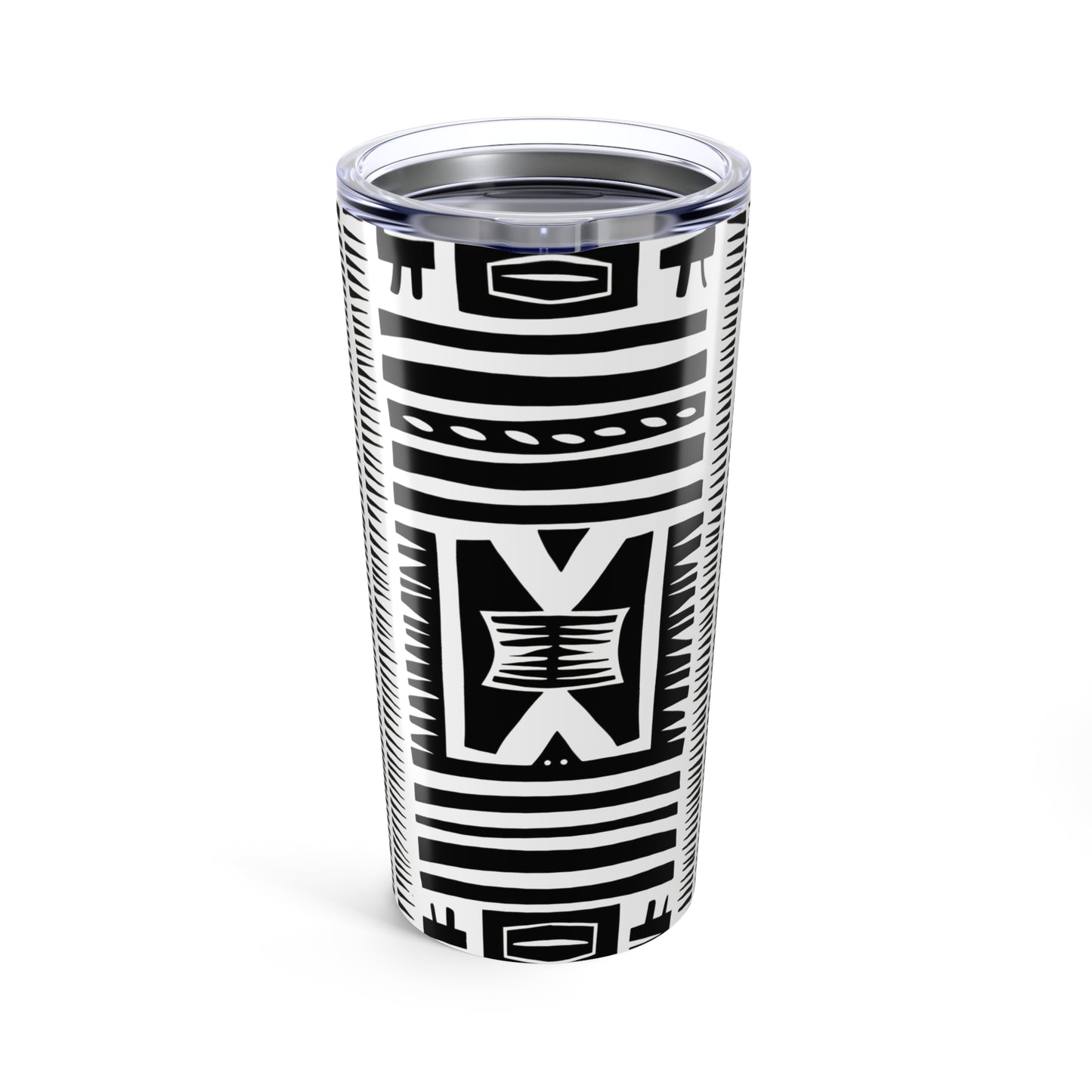 Trendy Black and White 20oz Tumbler - Unique Geometric Drinkware, Perfect for Travel, Gifts, and Home Decor