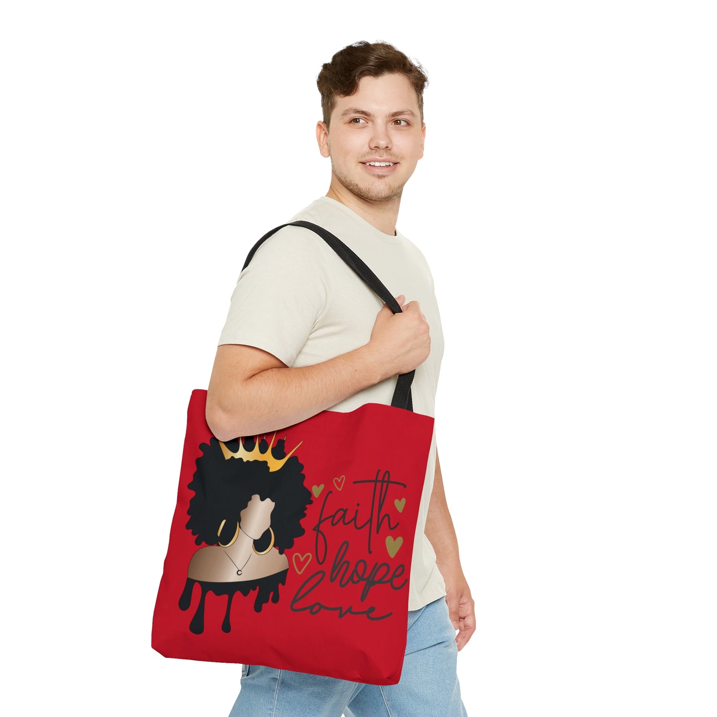 Red Faith...Hope...Love Tote Bag