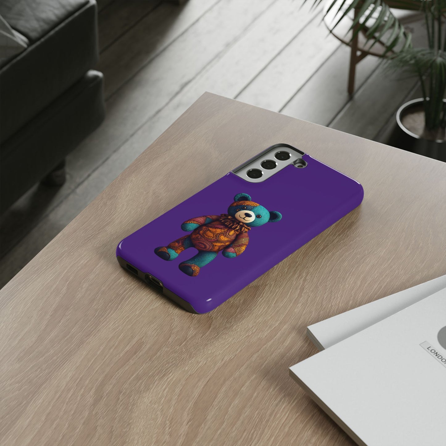 Purple and Blue Bear Samsung Tough Cases | African Samsung Case | Afrocentric Samsung Case