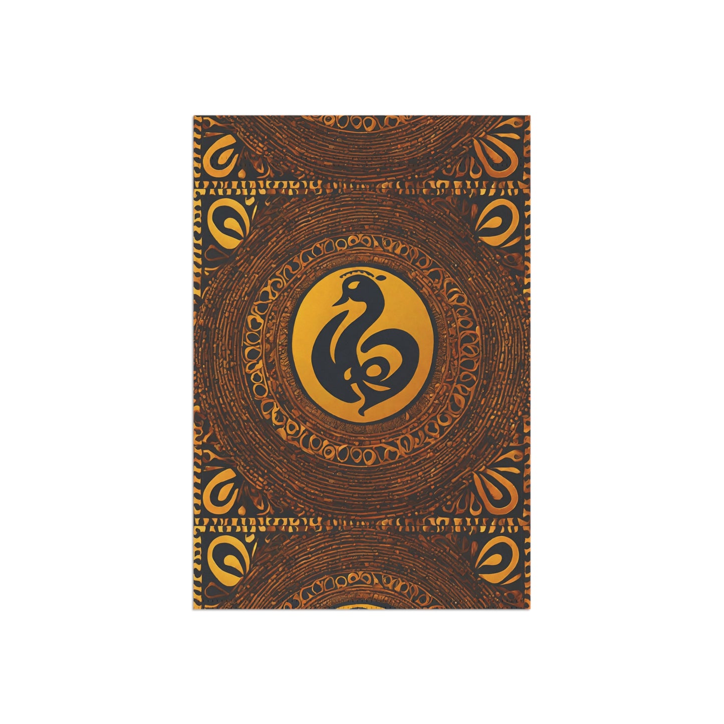 Gold Sankofa Bird Home Flag | House Banner | Black Gifts | Yard Gifts | Yard Flag | Adinkra Banner