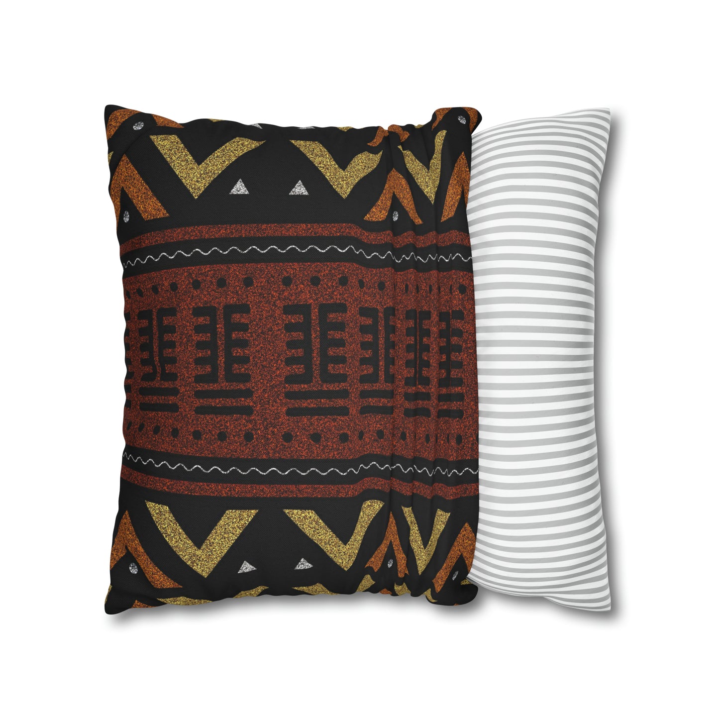 Brown Mudcloth Inspired Square Pillow Case | Afrocentric Pillow Case