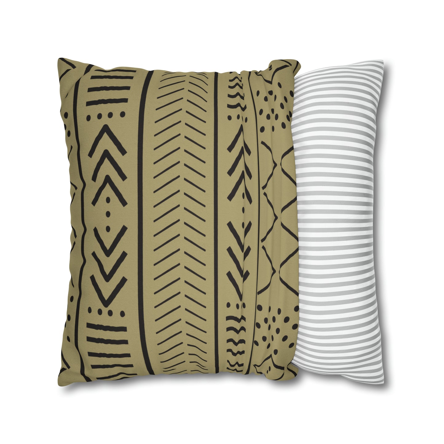 Biege Mudcloth Inspired Square Pillow Case | Afrocentric Pillow Case