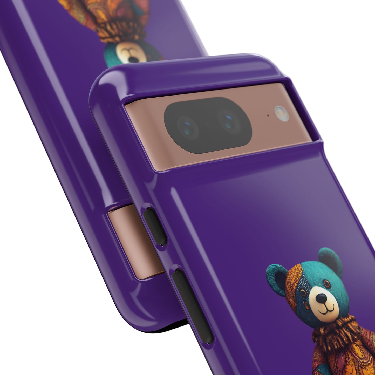 Purple and Blue Bear Google Pixel Tough Cases | African Google Pixel Case | Afrocentric Google Pixel Case