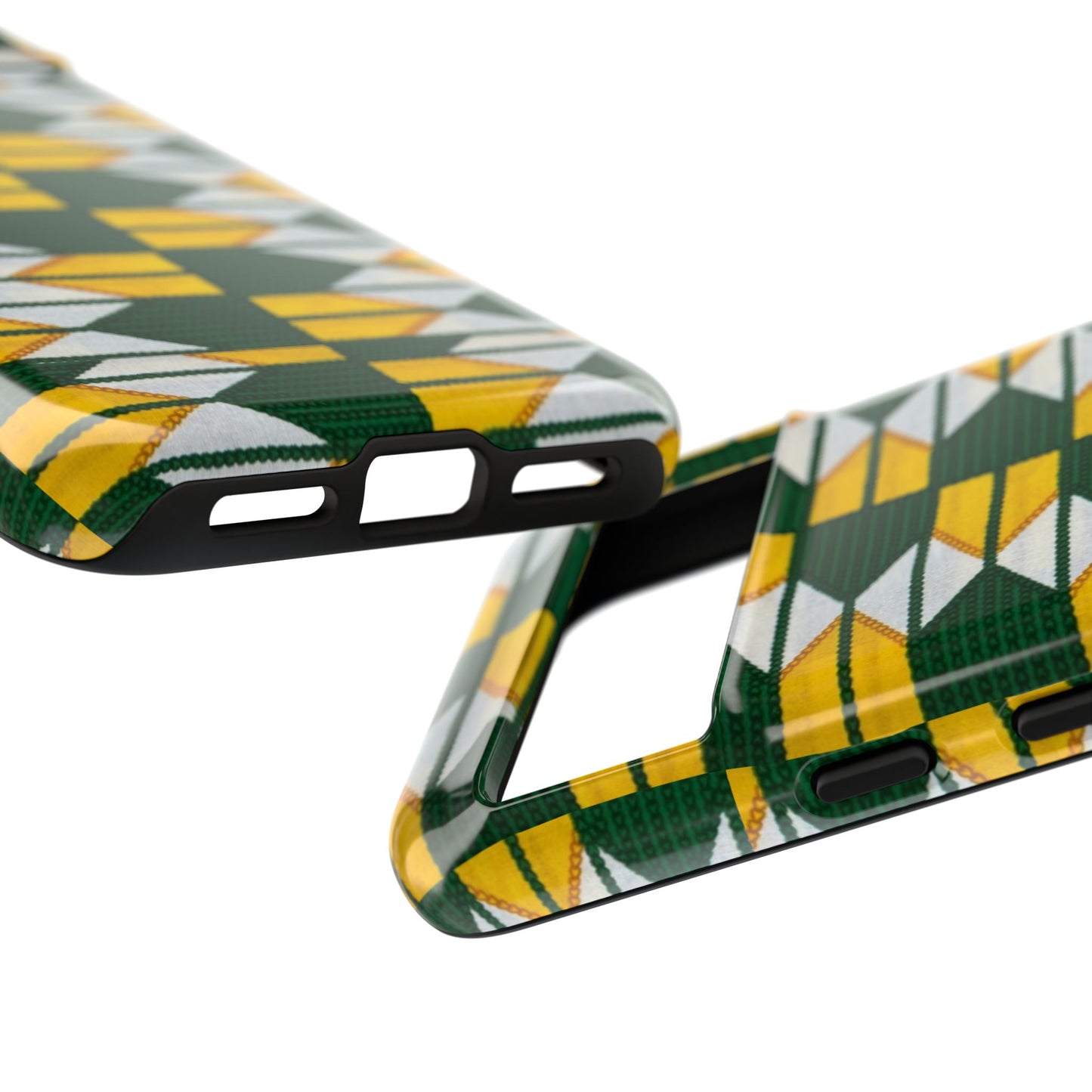 Green Gold White Ankara Google Pixel Tough Cases | African Google Pixel Case | Afrocentric Google Pixel Case