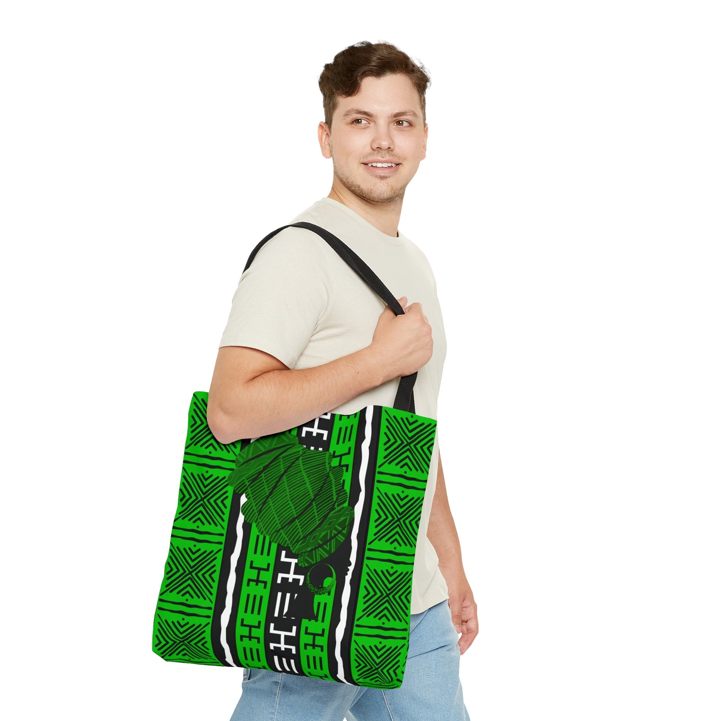 Green Mudcloth Tote Bag
