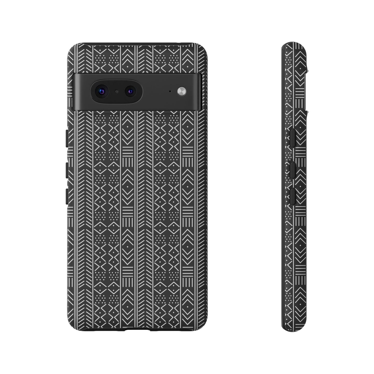 Black & White Mudcloth Google Pixel Tough Cases | African Google Pixel Case | Afrocentric Google Pixel Case