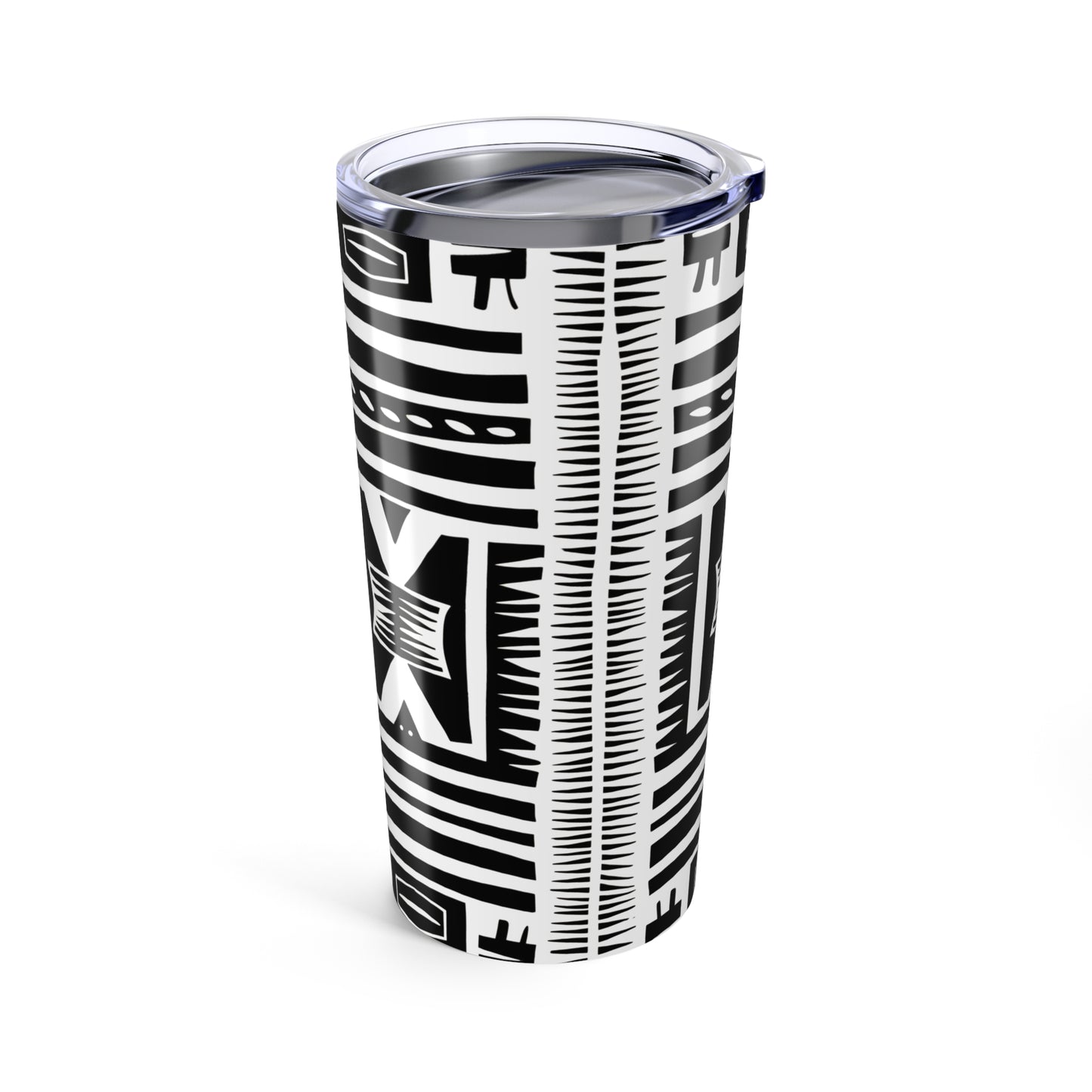 Trendy Black and White 20oz Tumbler - Unique Geometric Drinkware, Perfect for Travel, Gifts, and Home Decor