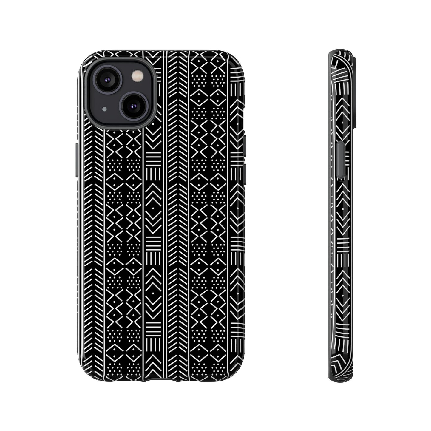 Black & White Mudcloth iPhone Tough Cases | African iPhone Case | Afrocentric iPhone Case