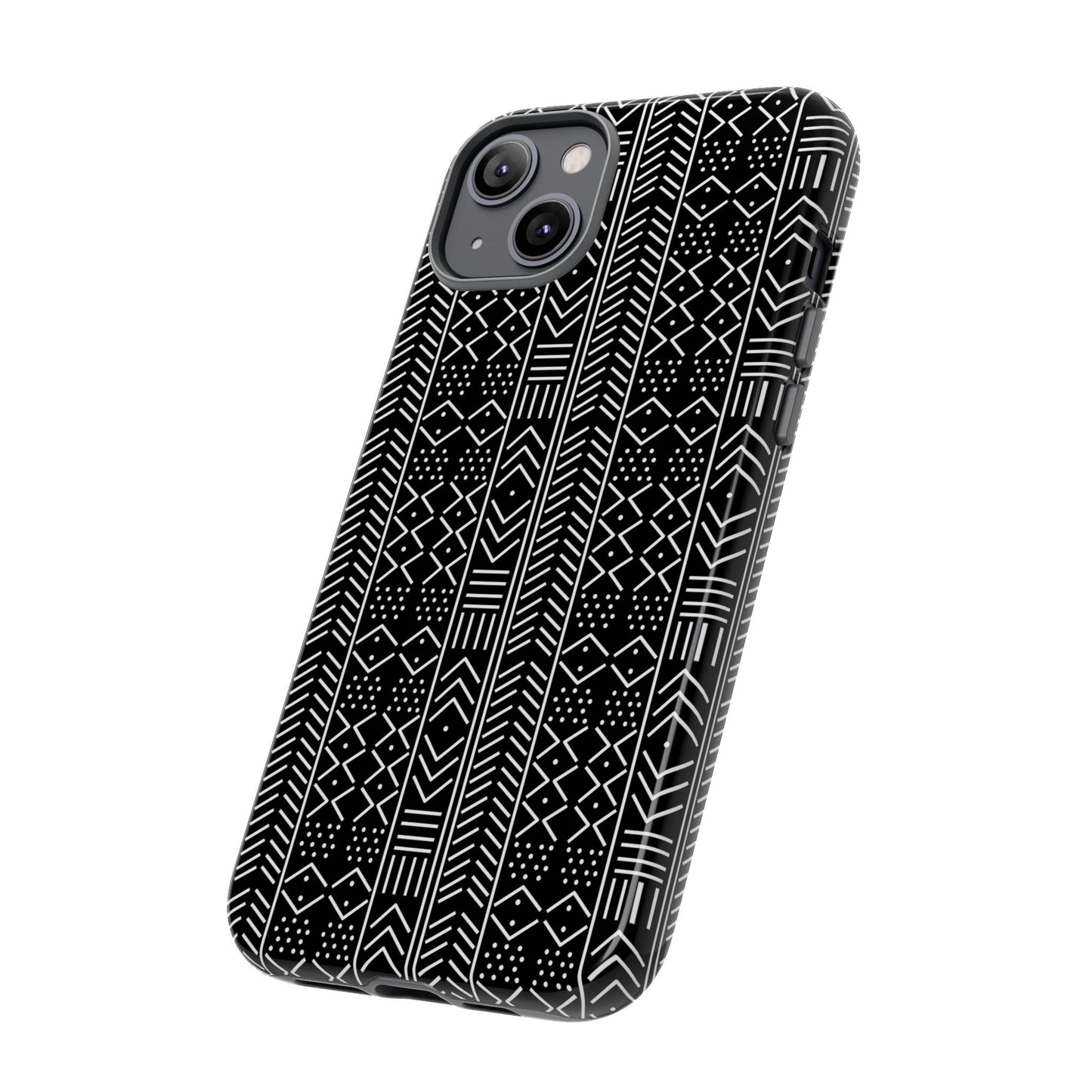 Black & White Mudcloth iPhone Tough Cases | African iPhone Case | Afrocentric iPhone Case