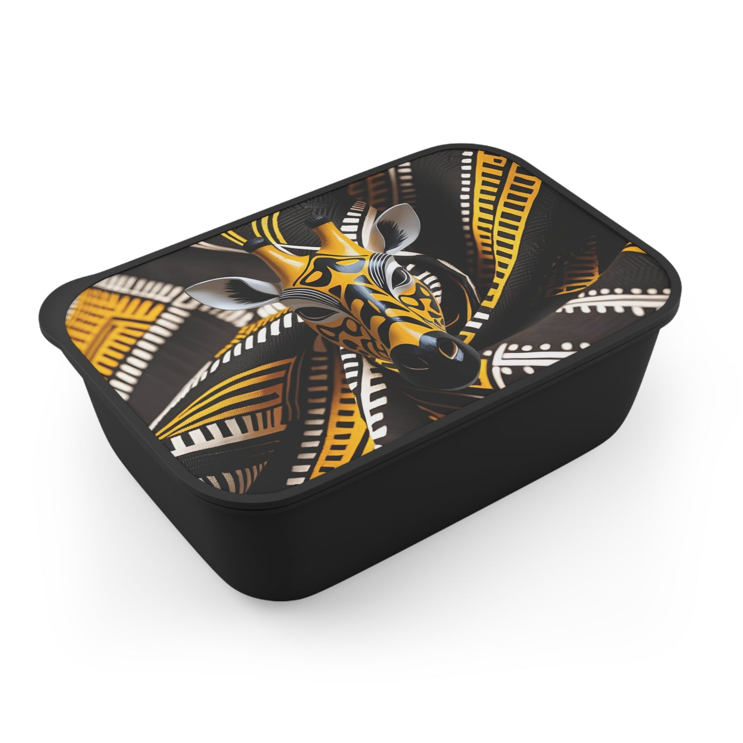 Colorful Giraffe Bento Box with Utensils, Eco-Friendly Meal Prep Container, Kids Lunch Box, Animal Lover Gift, Stylish Food Storage