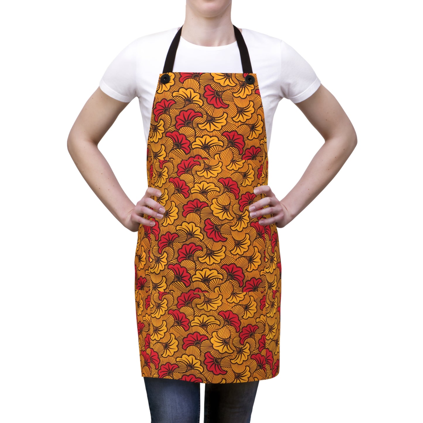 Orange Flower Ankara Apron