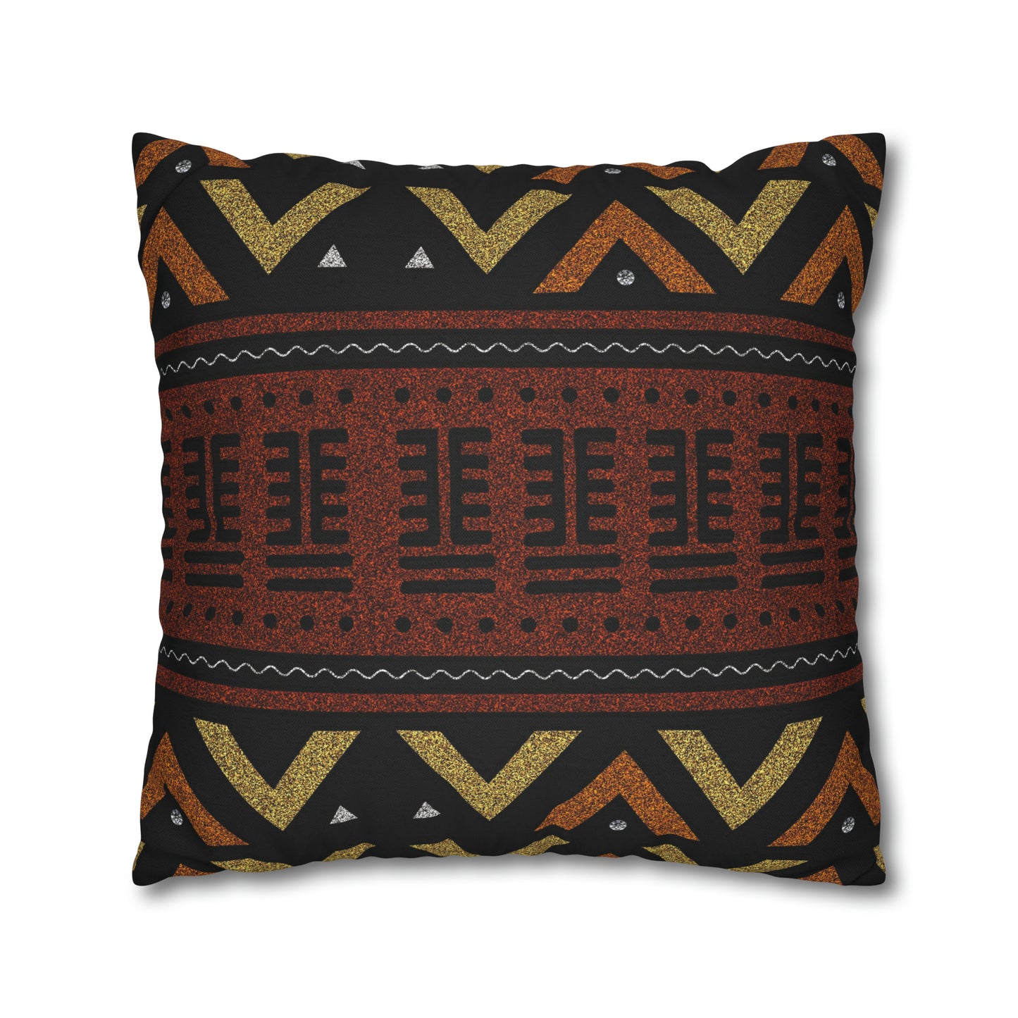 Brown Mudcloth Inspired Square Pillow Case | Afrocentric Pillow Case