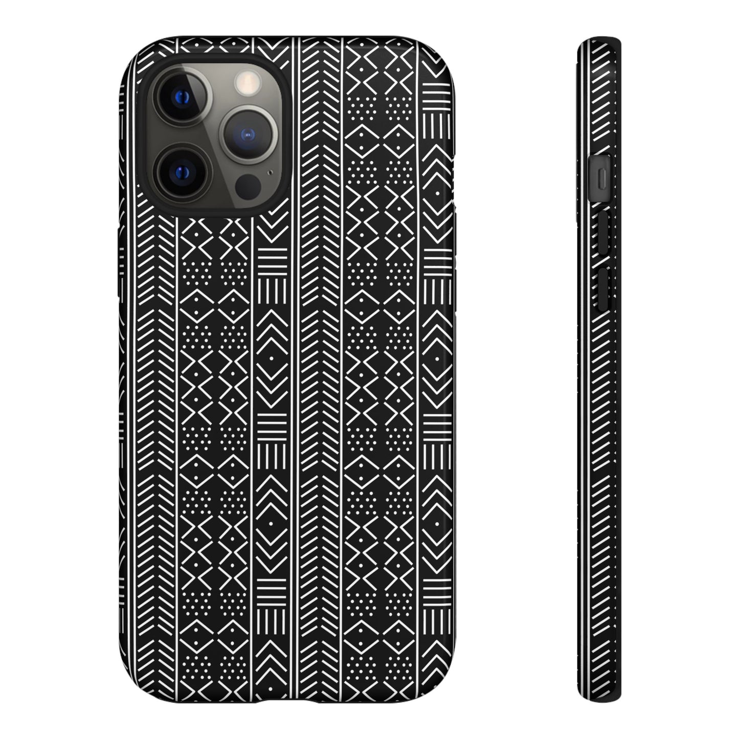 Black & White Mudcloth iPhone Tough Cases | African iPhone Case | Afrocentric iPhone Case