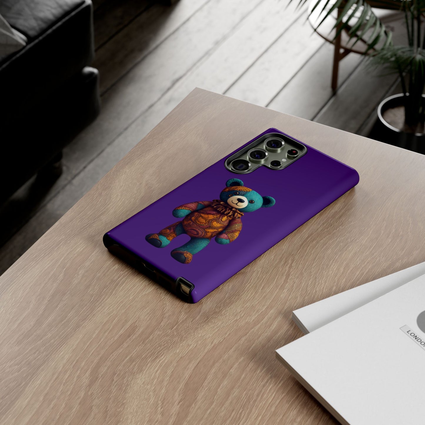 Purple and Blue Bear Samsung Tough Cases | African Samsung Case | Afrocentric Samsung Case