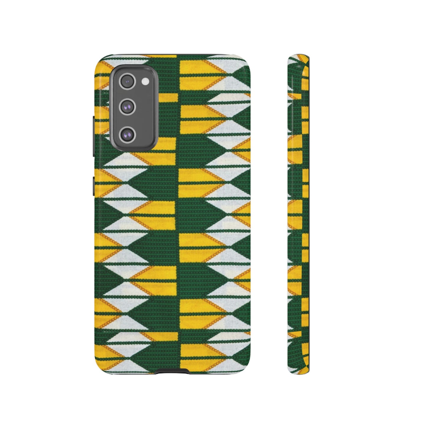 Green Yellow White Ankara Samsung Tough Cases | African Samsung Case | Afrocentric Samsung Case | Ankara Samsung Phone Case