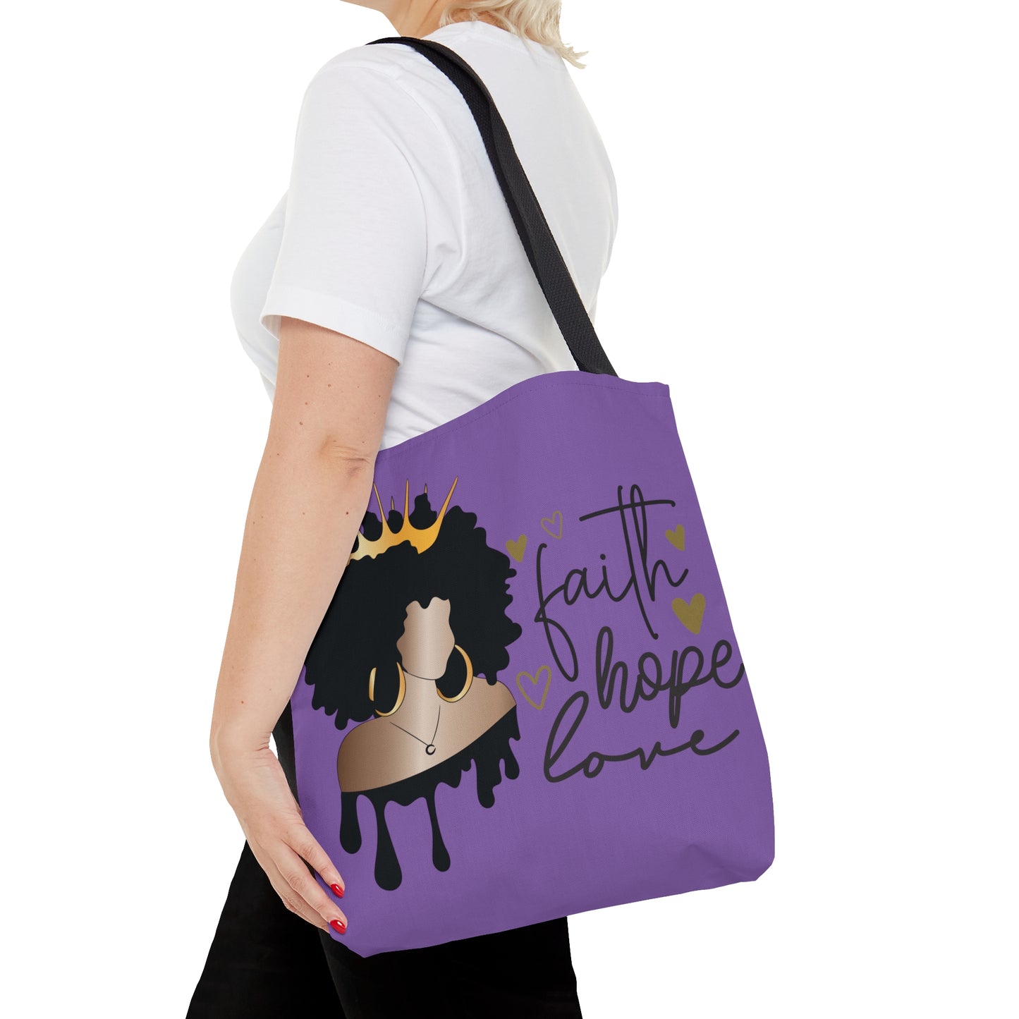 Purple Faith...Hope...Love Tote Bag