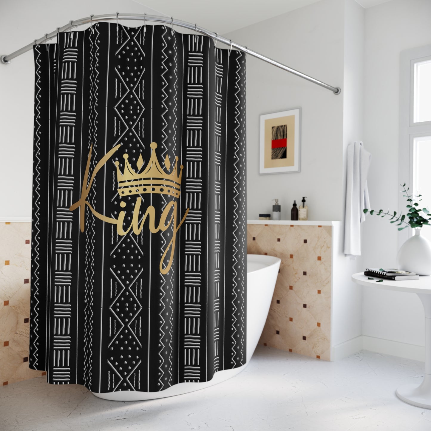King Mudcloth Design Shower Curtain