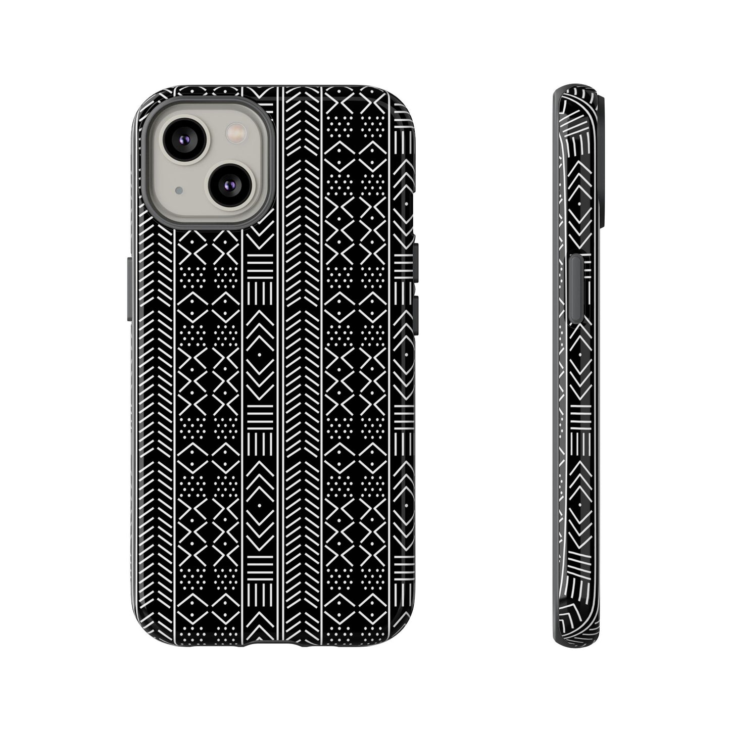 Black & White Mudcloth iPhone Tough Cases | African iPhone Case | Afrocentric iPhone Case
