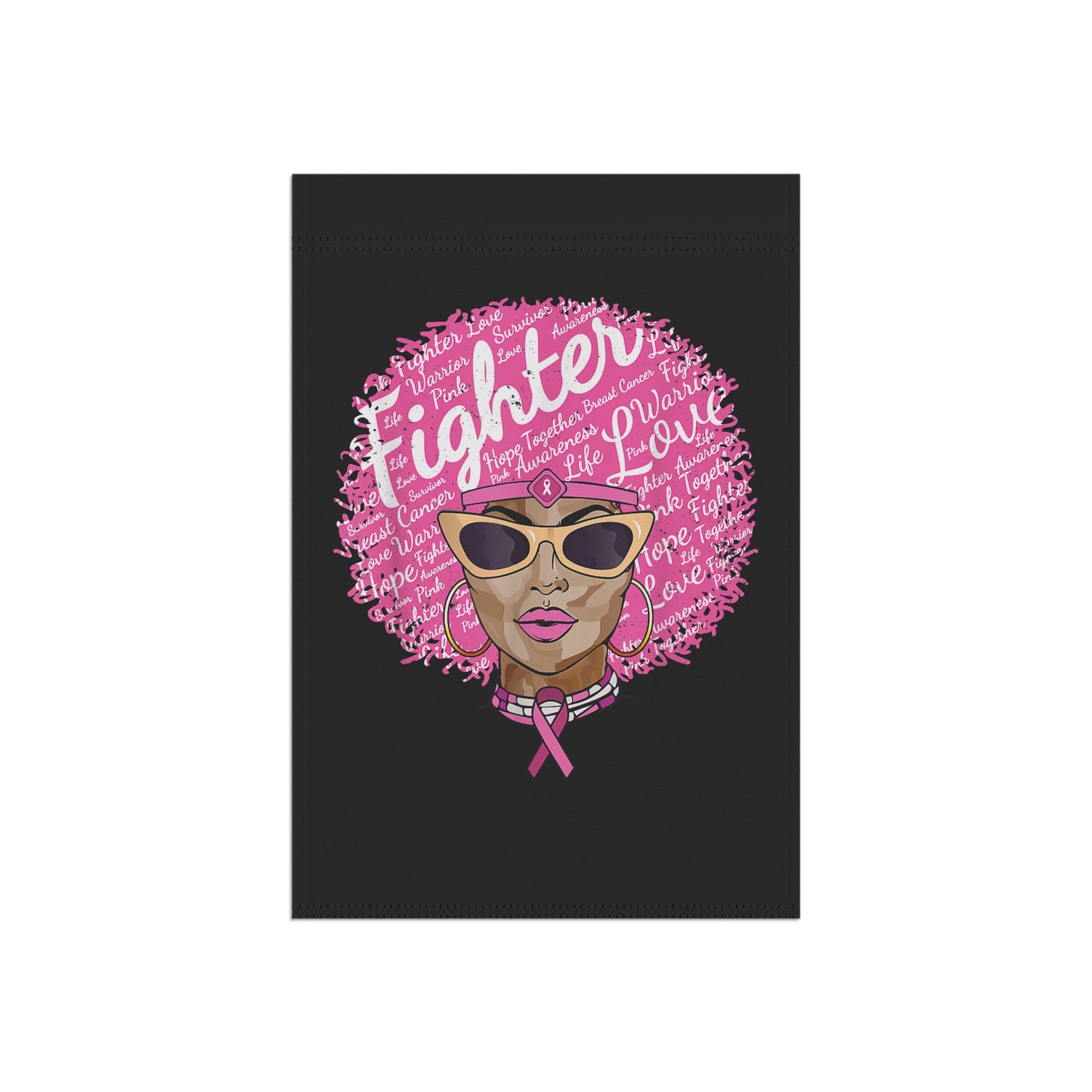 Breast Cancer Fighter Flag | House Banner | Black Gifts | Yard Gifts | Yard Flag