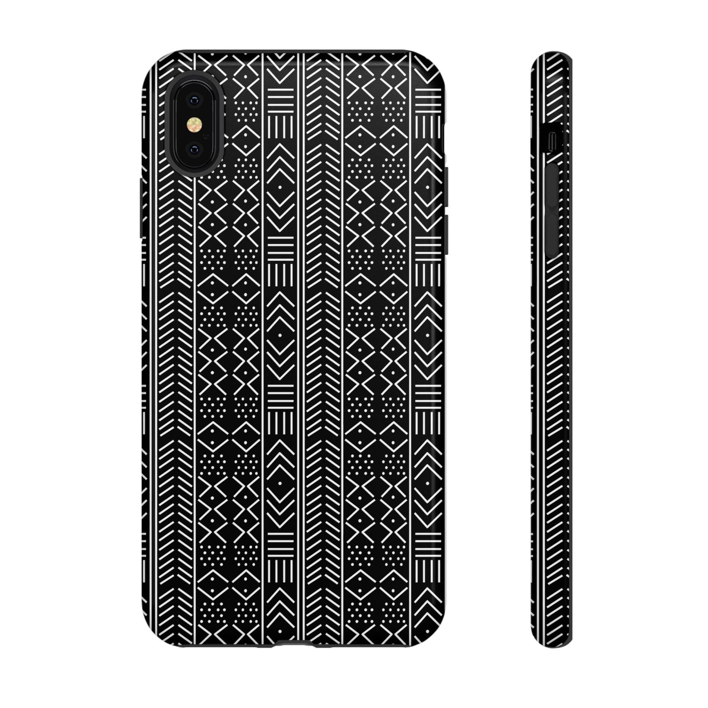 Black & White Mudcloth iPhone Tough Cases | African iPhone Case | Afrocentric iPhone Case