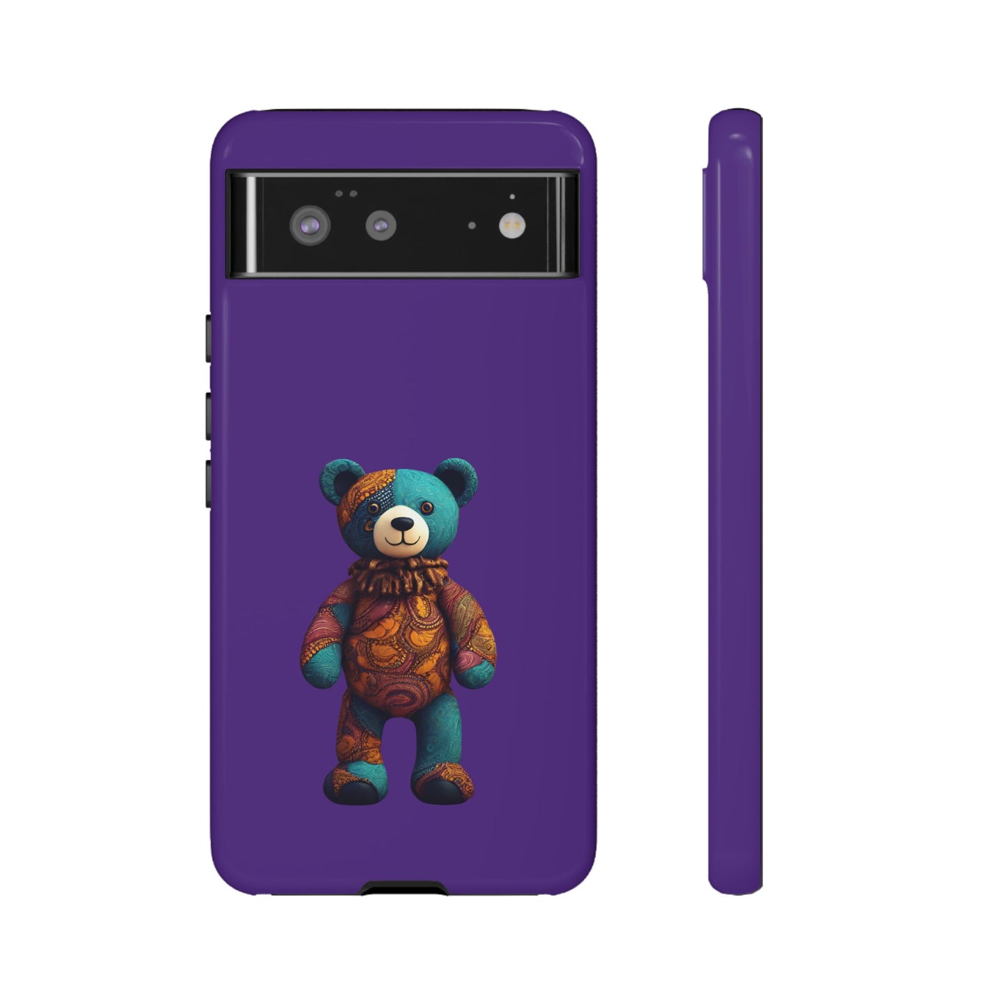 Purple and Blue Bear Google Pixel Tough Cases | African Google Pixel Case | Afrocentric Google Pixel Case