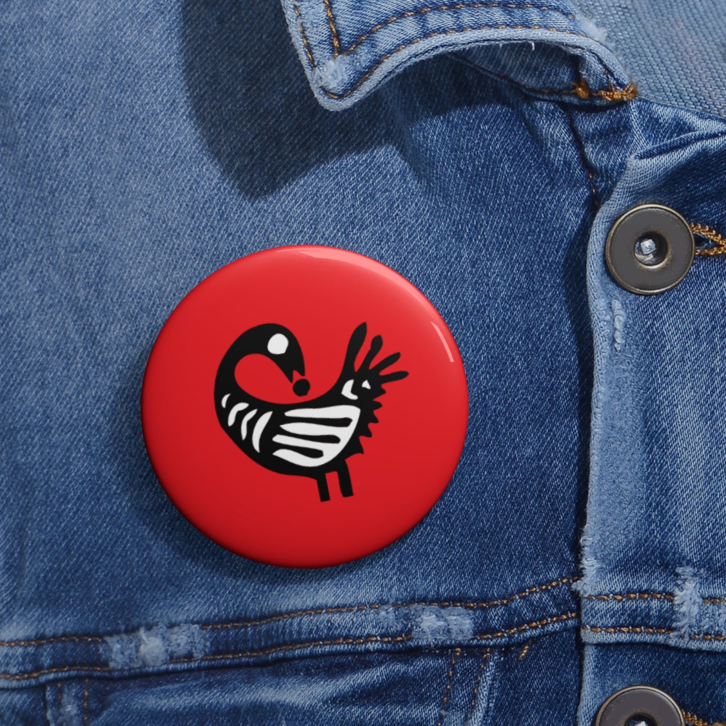 Red Pin Buttons - Sankofa Design | Unique African Accessories & Gifts