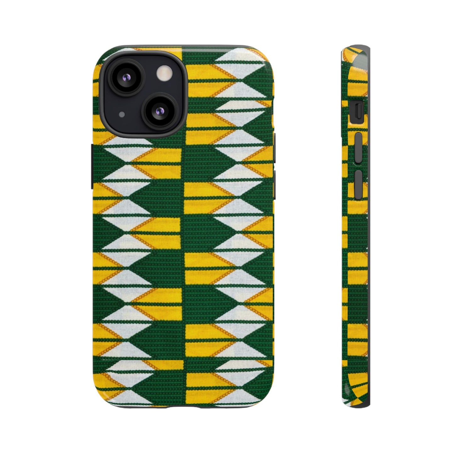 Green Yellow White iPhone Tough Cases | Ankara iPhone Case | Afrocentric iPhone Case