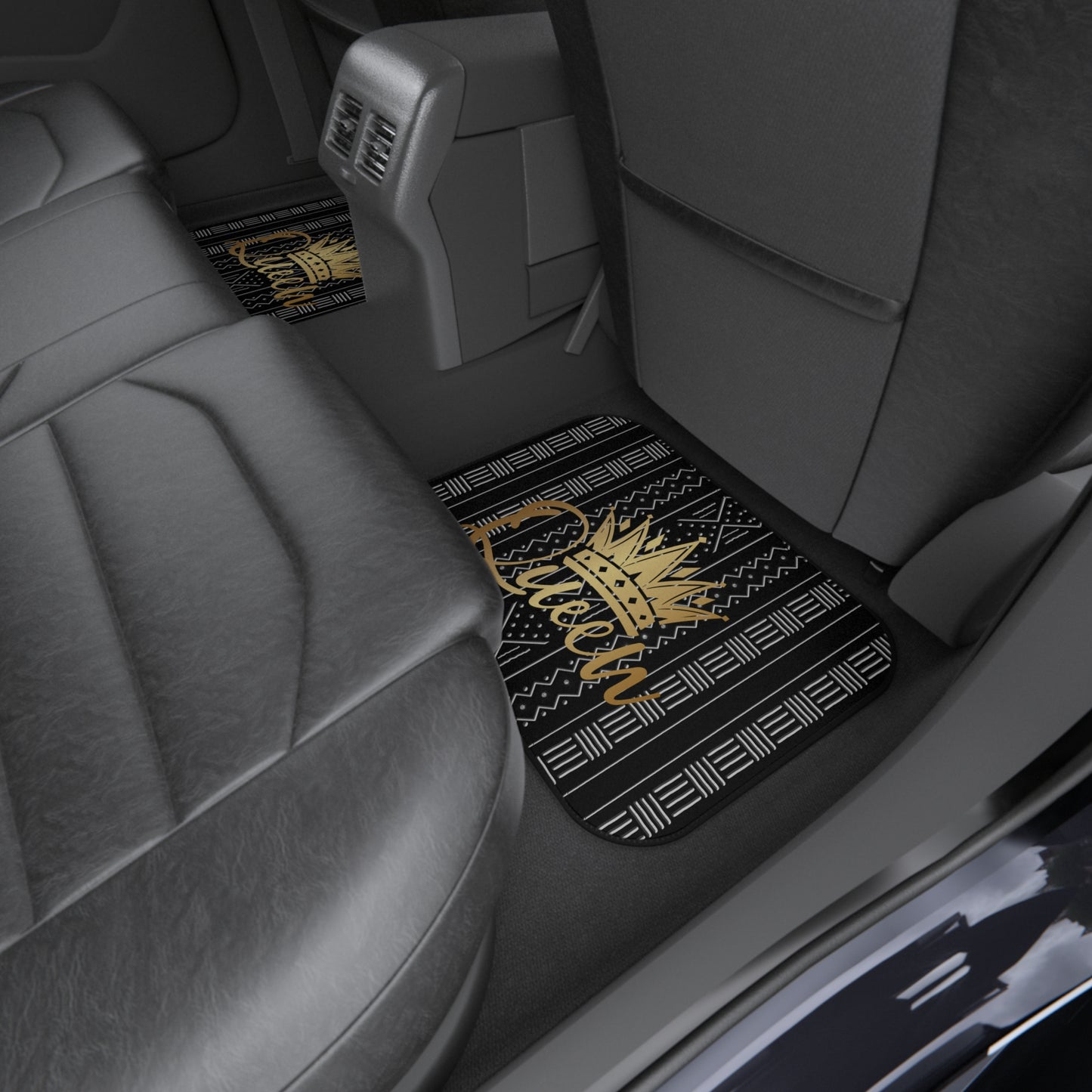 Queen Mudcloth Inspired Car Mats (2x Rear)