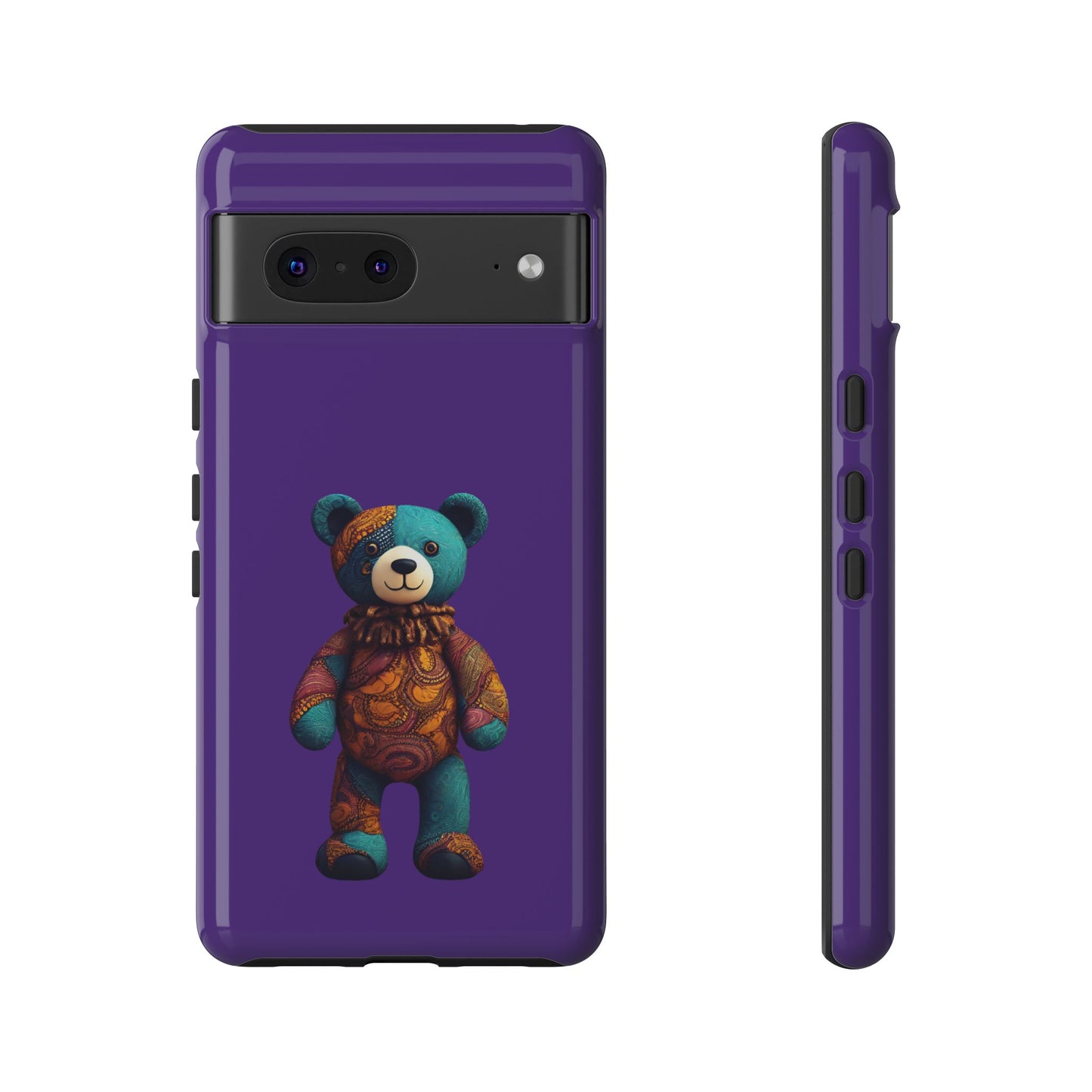 Purple and Blue Bear Google Pixel Tough Cases | African Google Pixel Case | Afrocentric Google Pixel Case