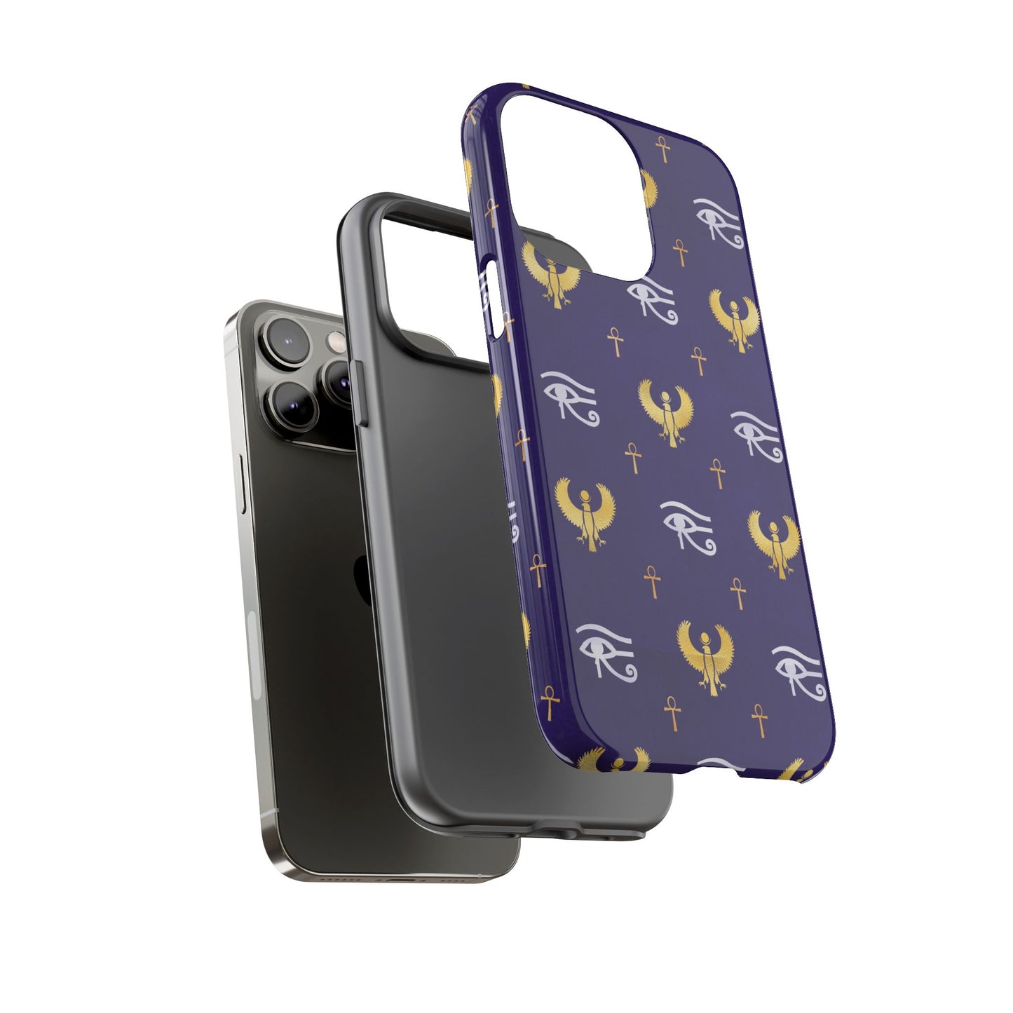 Blue Gold Egyptian iPhone Tough Cases | Egyptian iPhone Case | Afrocentric iPhone Case