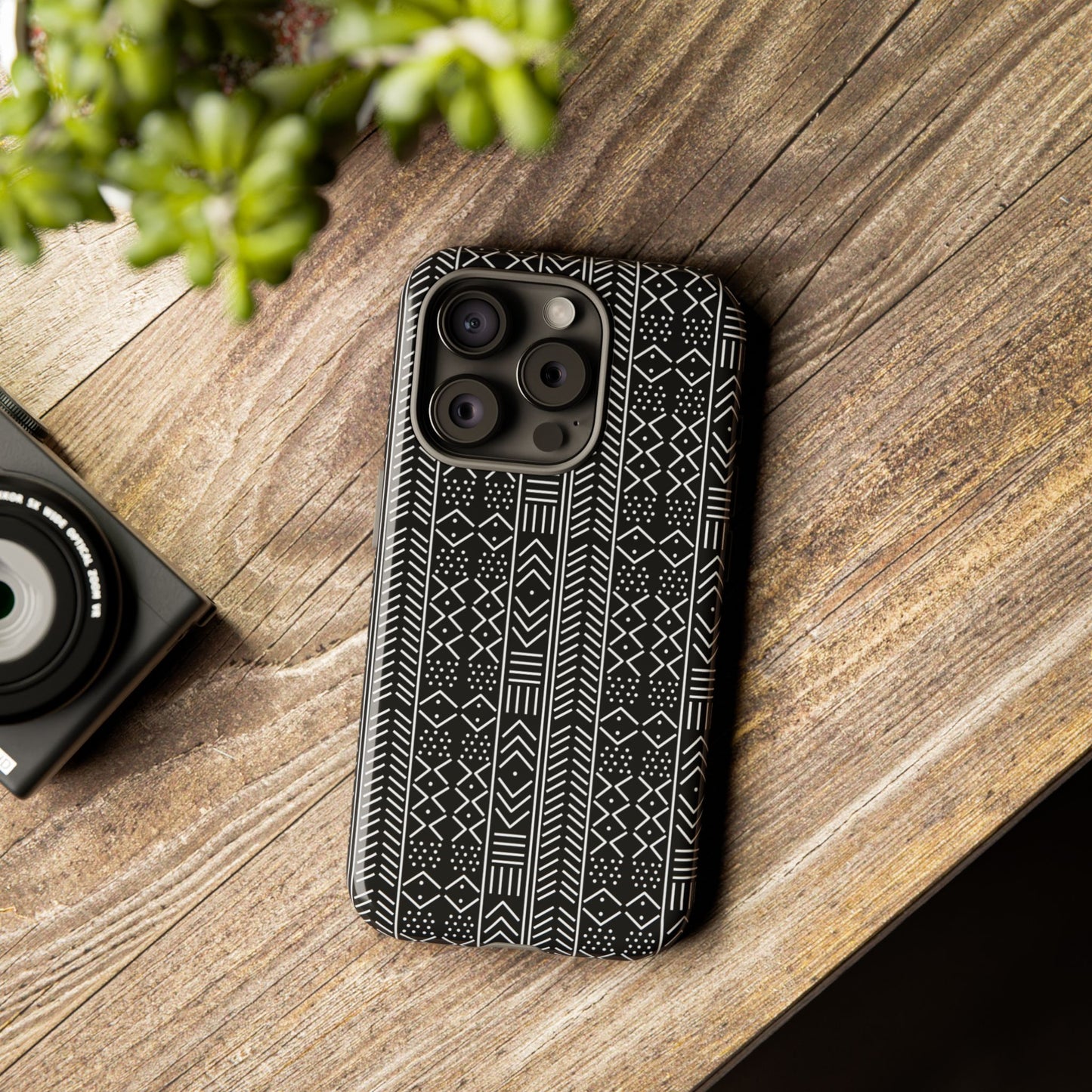 Black & White Mudcloth iPhone Tough Cases | African iPhone Case | Afrocentric iPhone Case