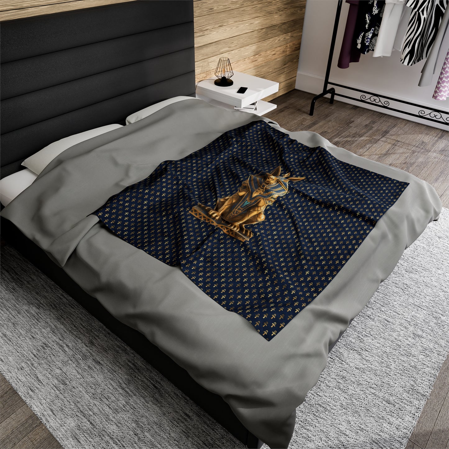 Anubis Egyptian Plush Blanket