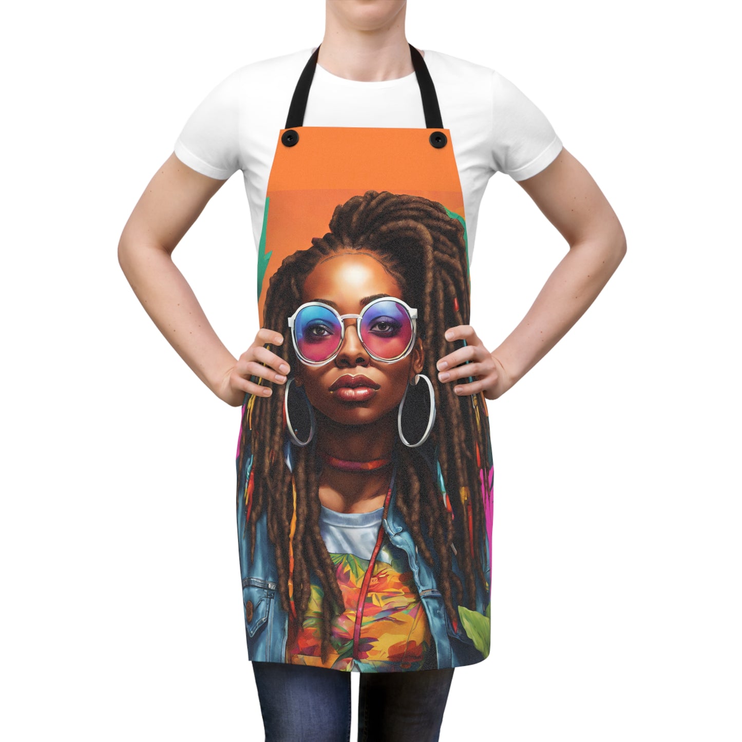 Apron - Melanin Queen with Dreadlocks and Glasses