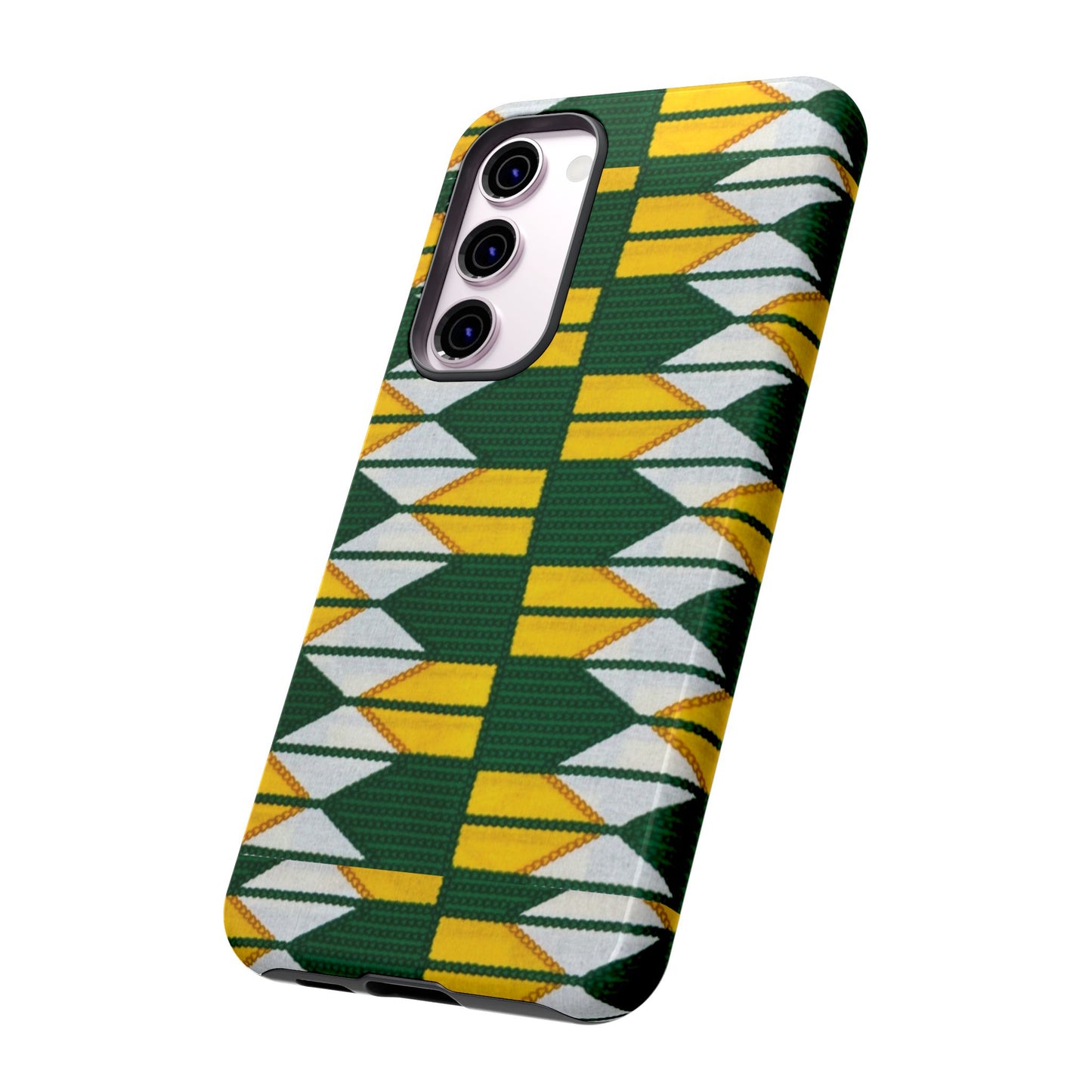 Green Yellow White Ankara Samsung Tough Cases | African Samsung Case | Afrocentric Samsung Case | Ankara Samsung Phone Case