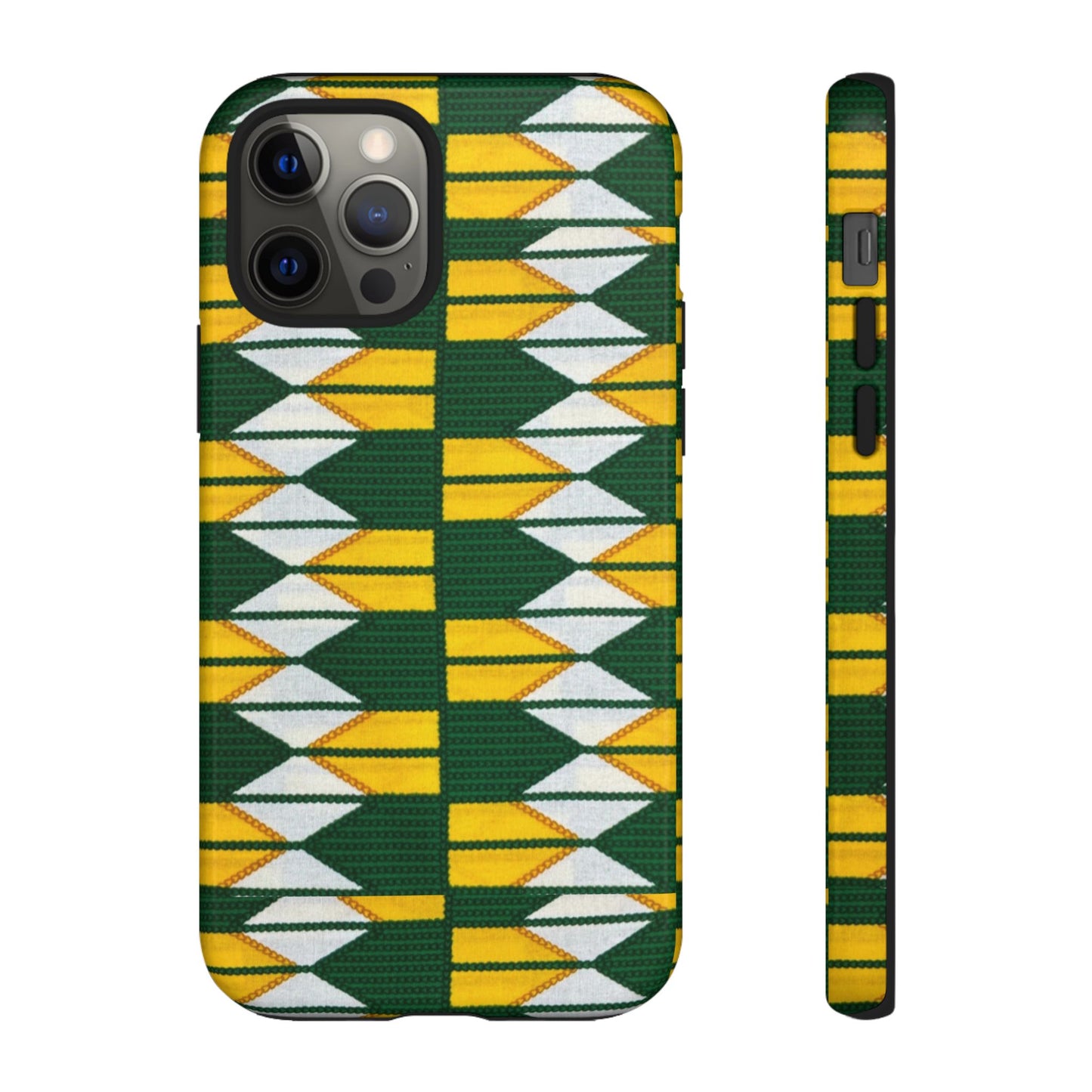 Green Yellow White iPhone Tough Cases | Ankara iPhone Case | Afrocentric iPhone Case