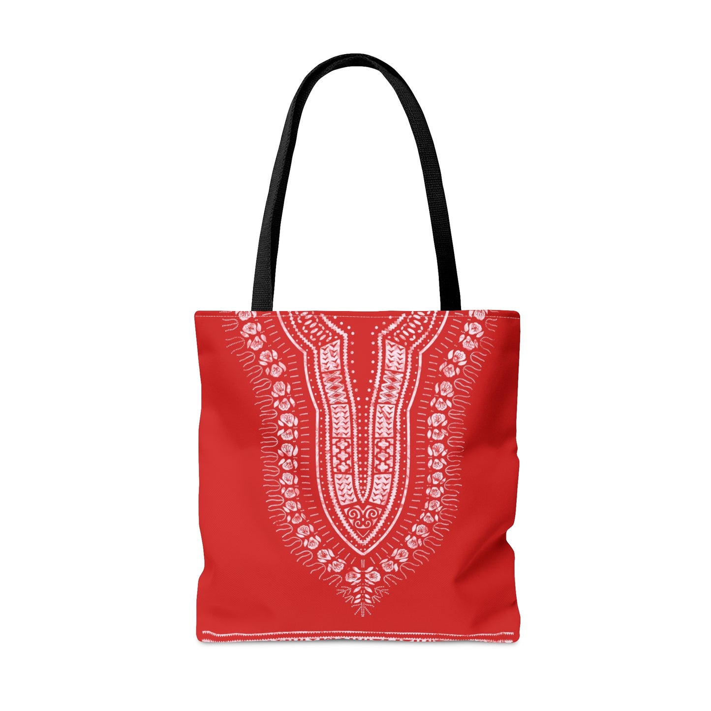 Red and White Dashiki Tote Bag