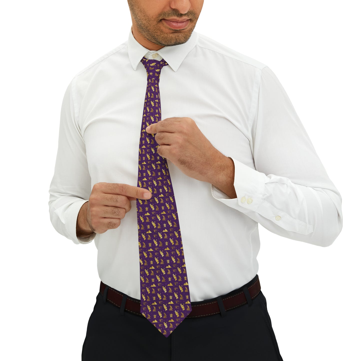 Purple Gold Egyptian Necktie
