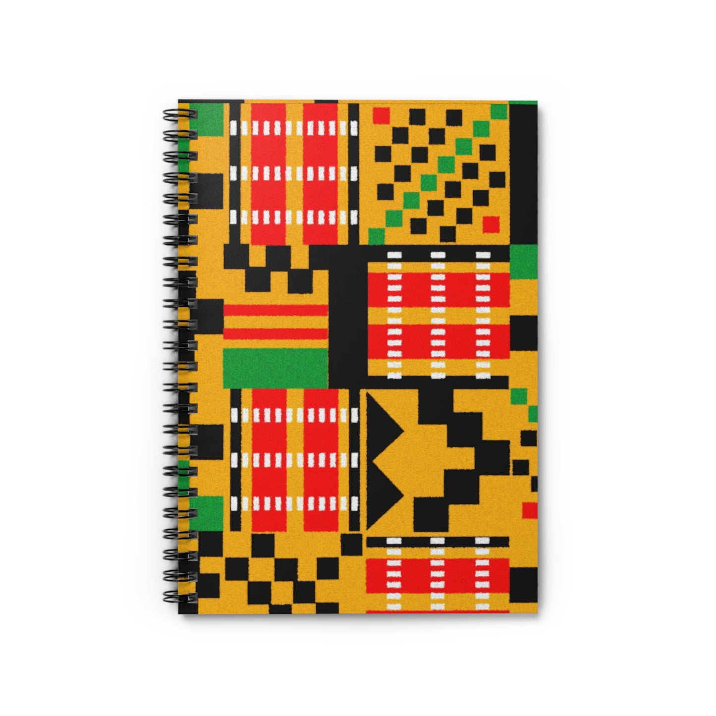 Vibrant Kente Spiral Notebook - Colorful Patterned Journal, Gift for Students, Note-taking, Kwanzaa, Art Lovers, Creative Writing