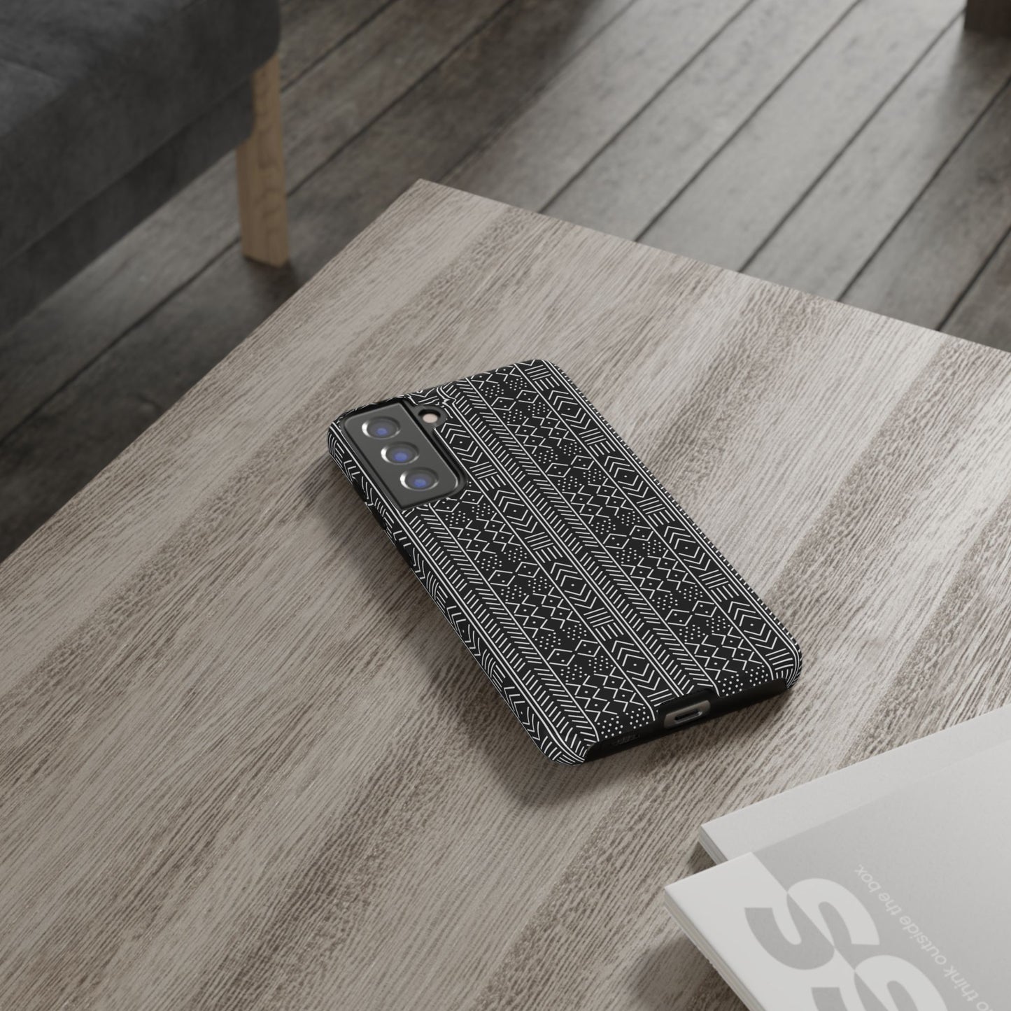 Black & White Mudcloth Samsung Tough Cases | African Samsung Case | Afrocentric Samsung Case