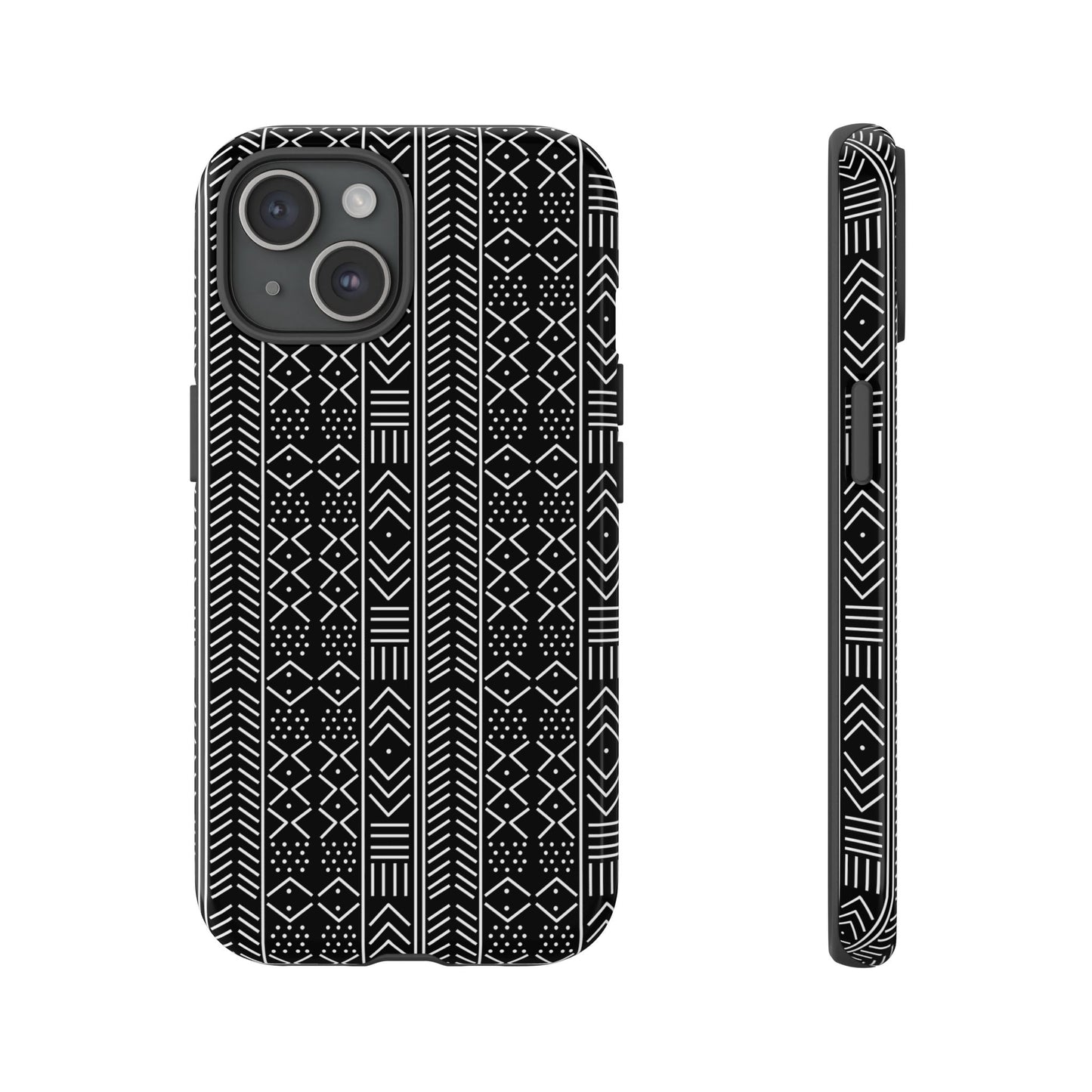 Black & White Mudcloth iPhone Tough Cases | African iPhone Case | Afrocentric iPhone Case