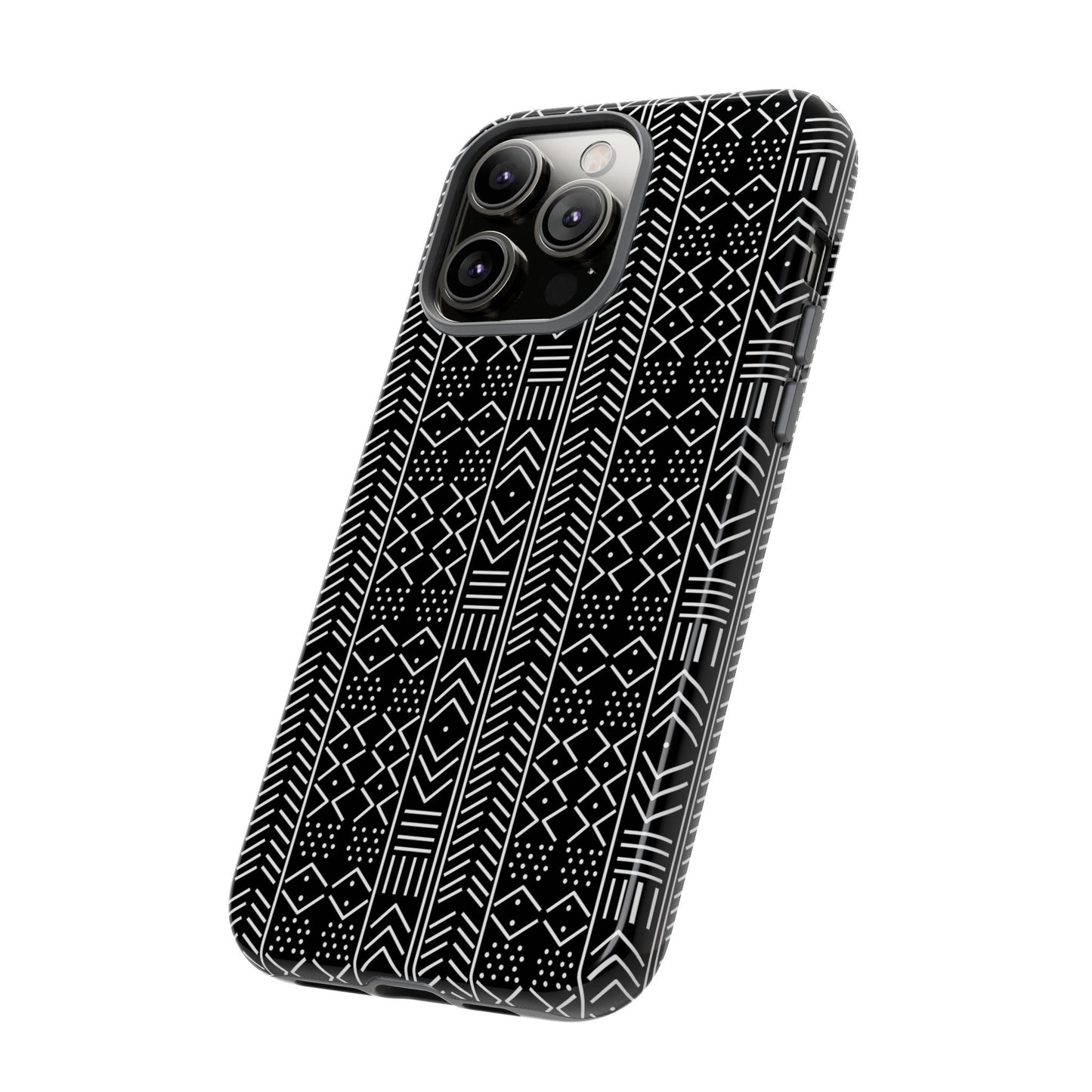 Black & White Mudcloth iPhone Tough Cases | African iPhone Case | Afrocentric iPhone Case