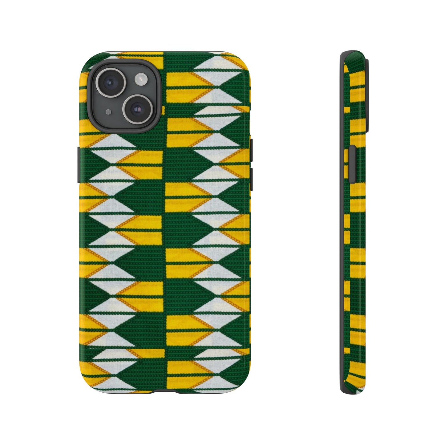 Green Yellow White iPhone Tough Cases | Ankara iPhone Case | Afrocentric iPhone Case