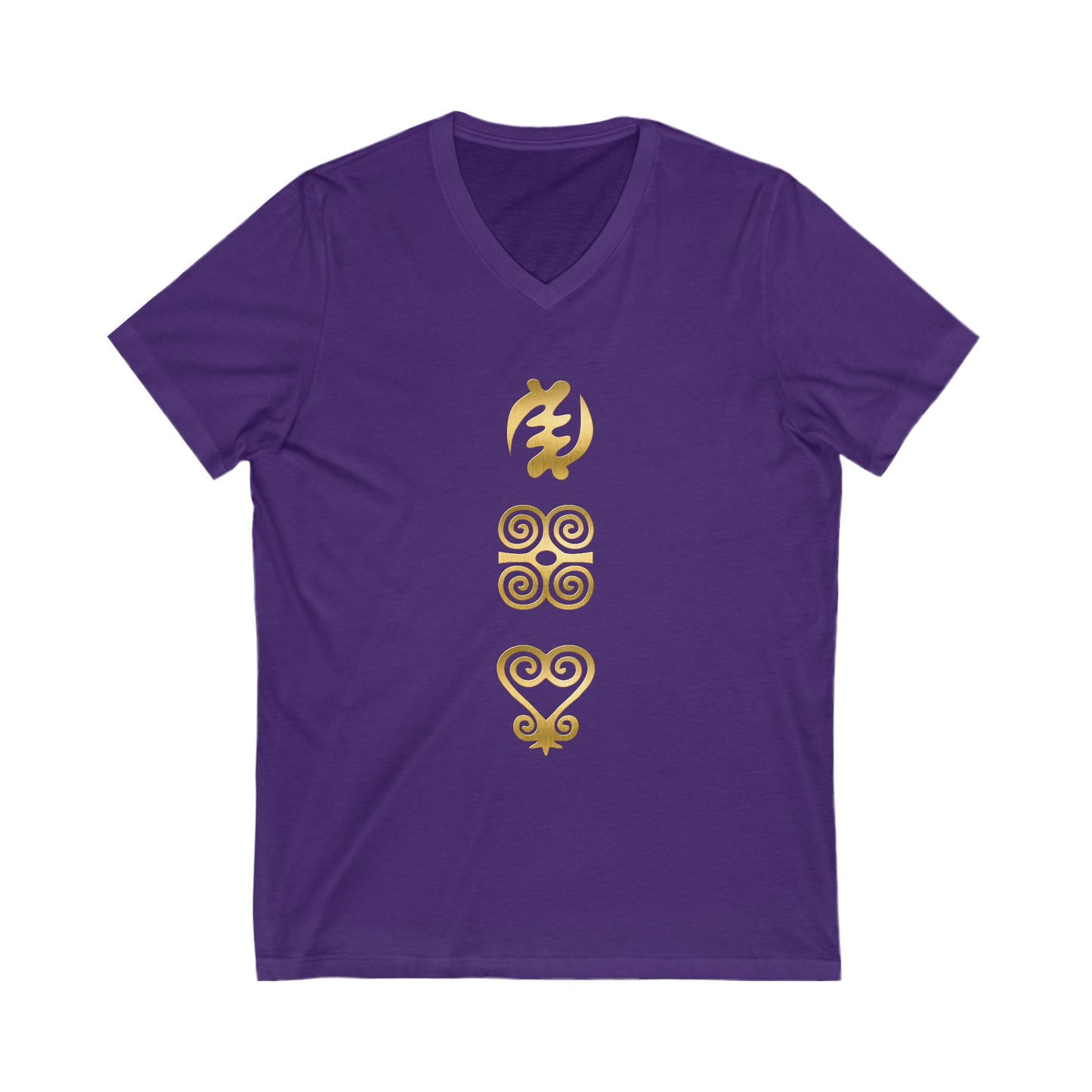 Gye Nyame, Dwennimmen, Sankofa, V-Neck Tee Ghana Adinkra Symbol Unisex Jersey Short Sleeve