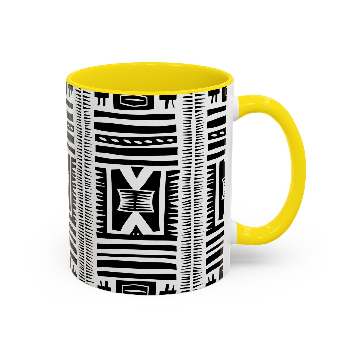 Boho Chic Accent Coffee Mug - Unique Black and White Design, Perfect Gift for Her, Modern Home Decor, Coffee Lover, Tea Enthusiast