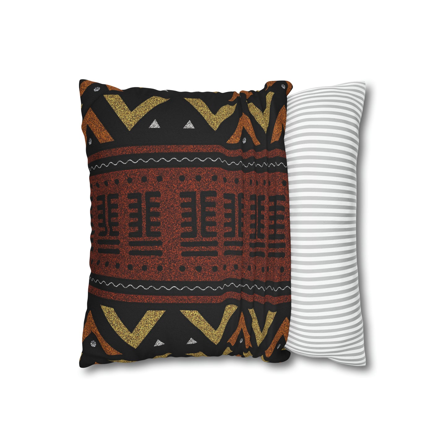 Brown Mudcloth Inspired Square Pillow Case | Afrocentric Pillow Case