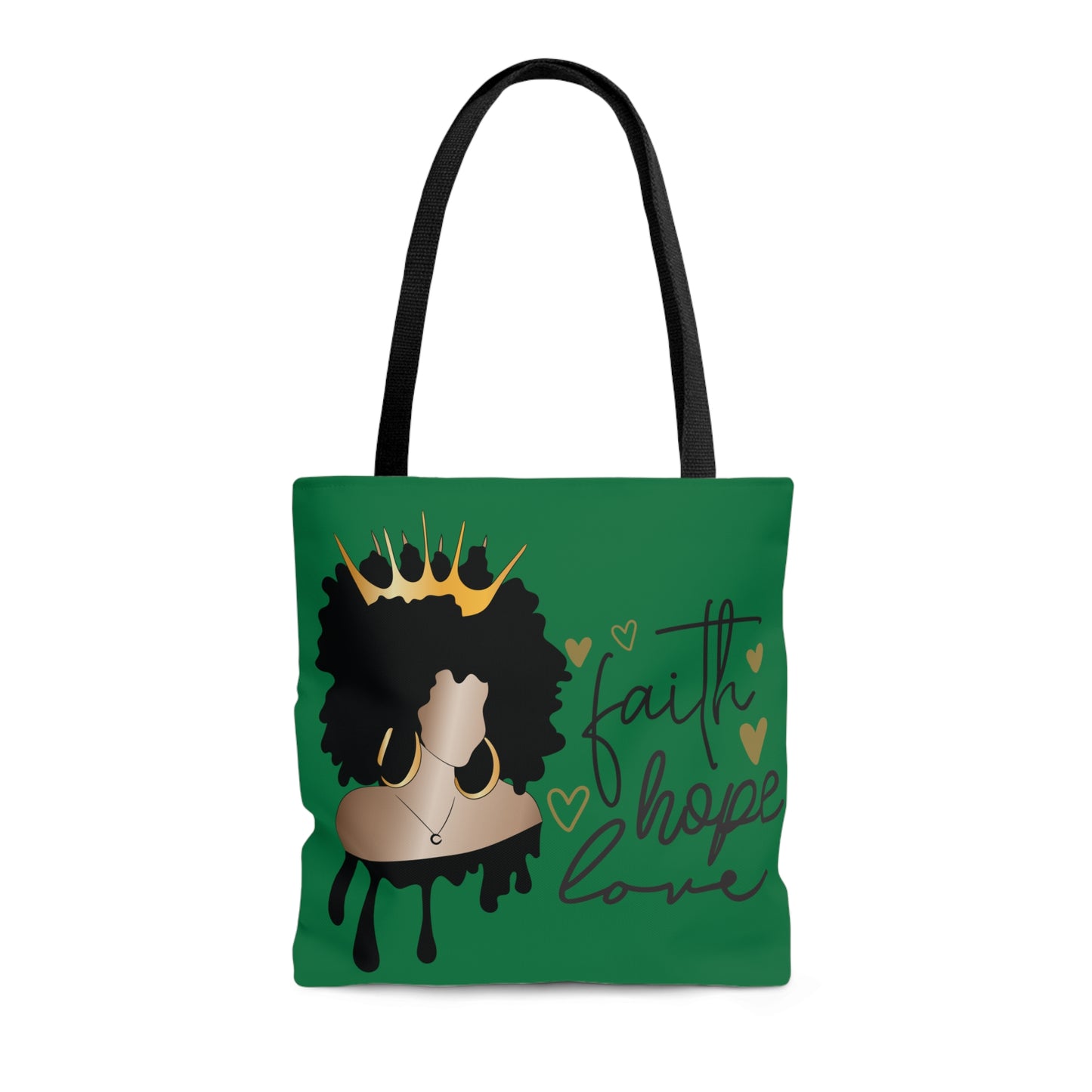 Dark Green Faith...Hope...Love Tote Bag